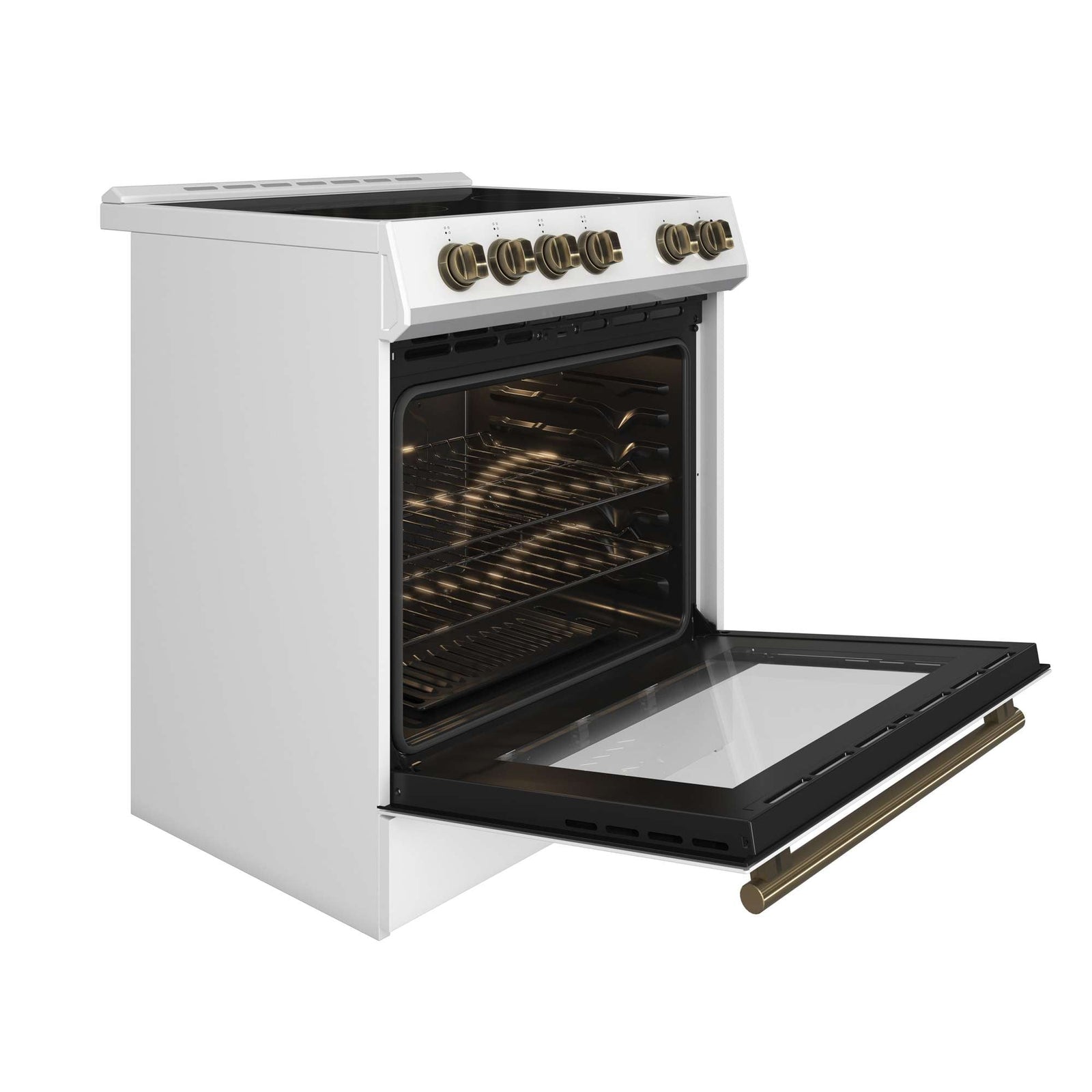 Forno Leonardo Espresso 30-Inch White Electric Range, True Convection, Energy Efficient - FFSEL6012-30WHT