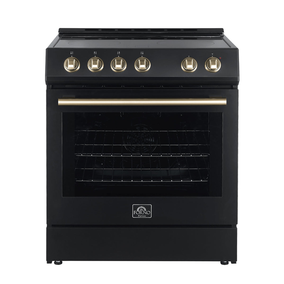 Forno Leonardo Espresso 30-Inch Black Electric Range, True Convection, Energy Efficient - FFSEL6022-30BLK