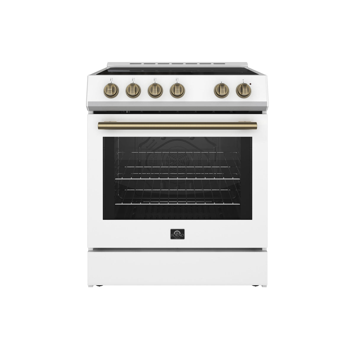 Forno Leonardo Espresso 30-Inch White Electric Range, True Convection, Energy Efficient - FFSEL6022-30WHT