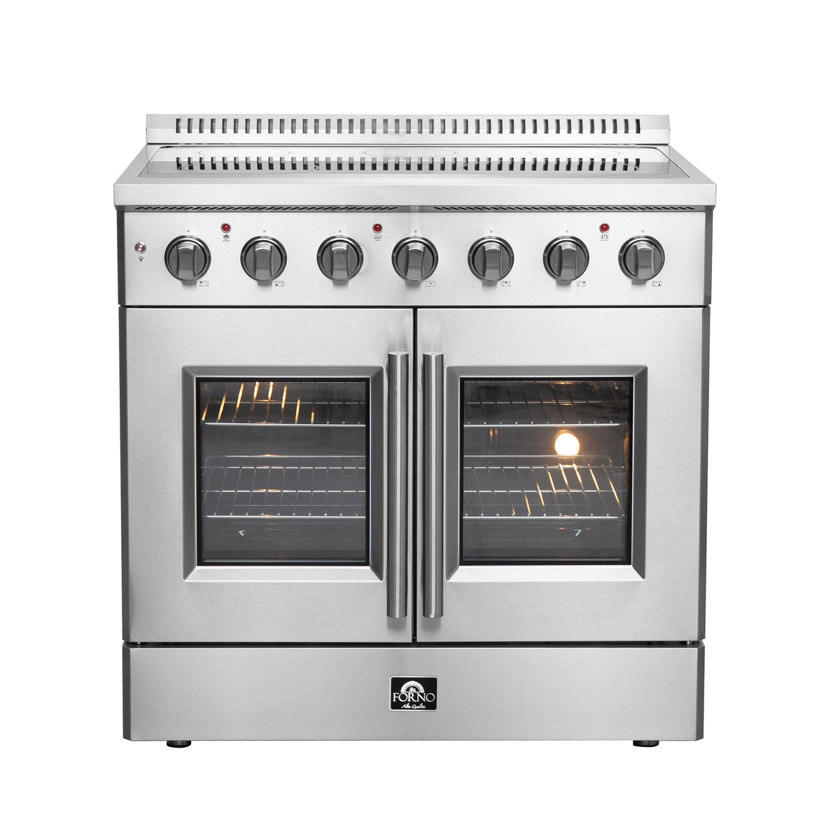 Forno Galiano 36-inch french door electric range, stainless steel