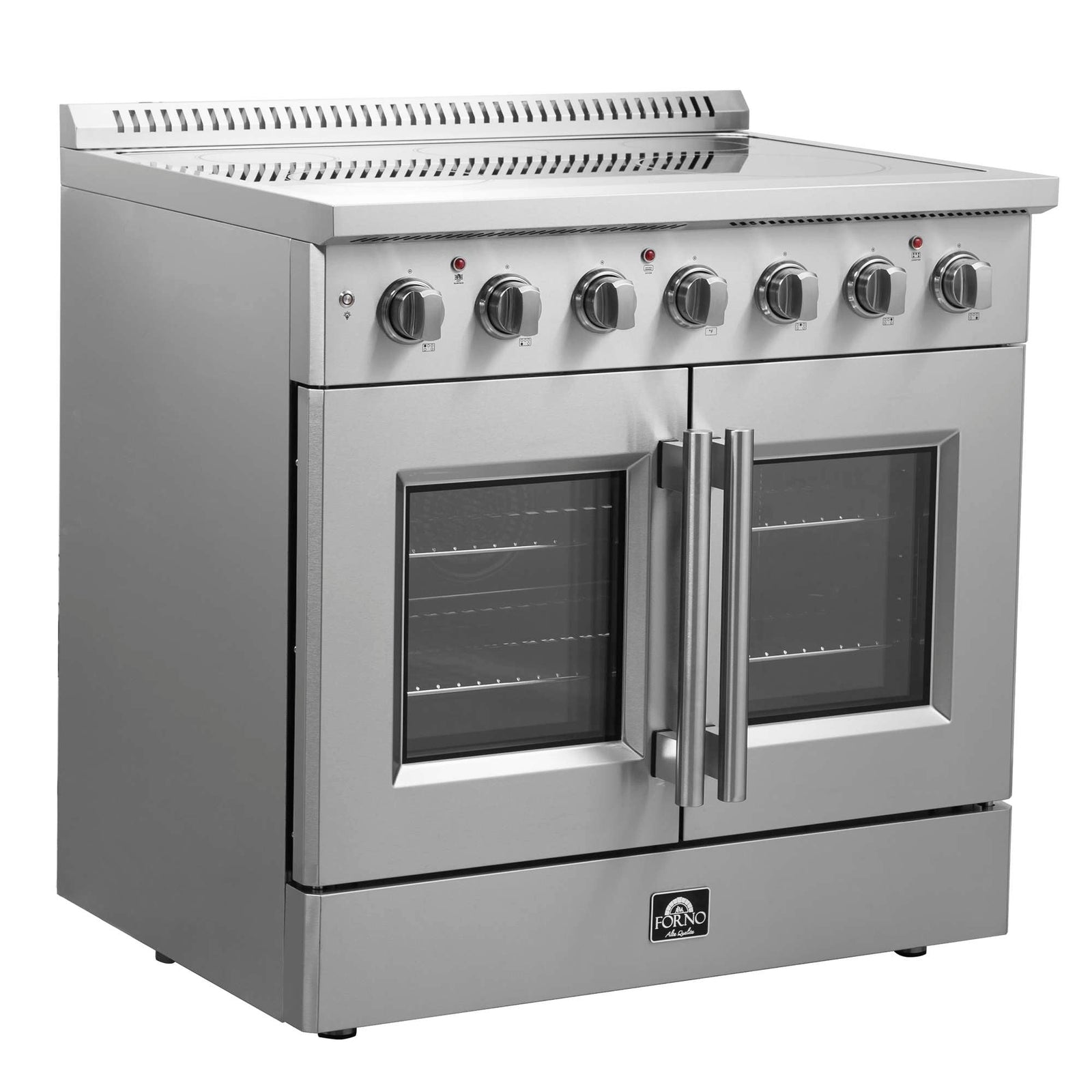 Forno Galiano 36-Inch Freestanding French Door Electric Range, True Convection, Energy Efficient - FFSEL6917-36