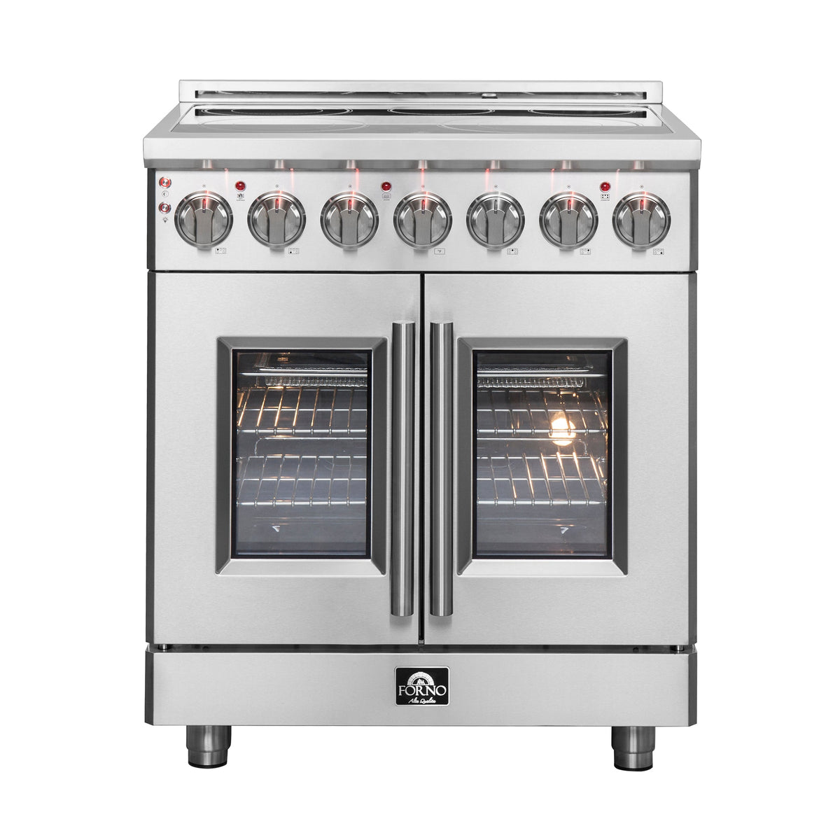 Forno Massimo 30-inch french door electric range, stainless steel