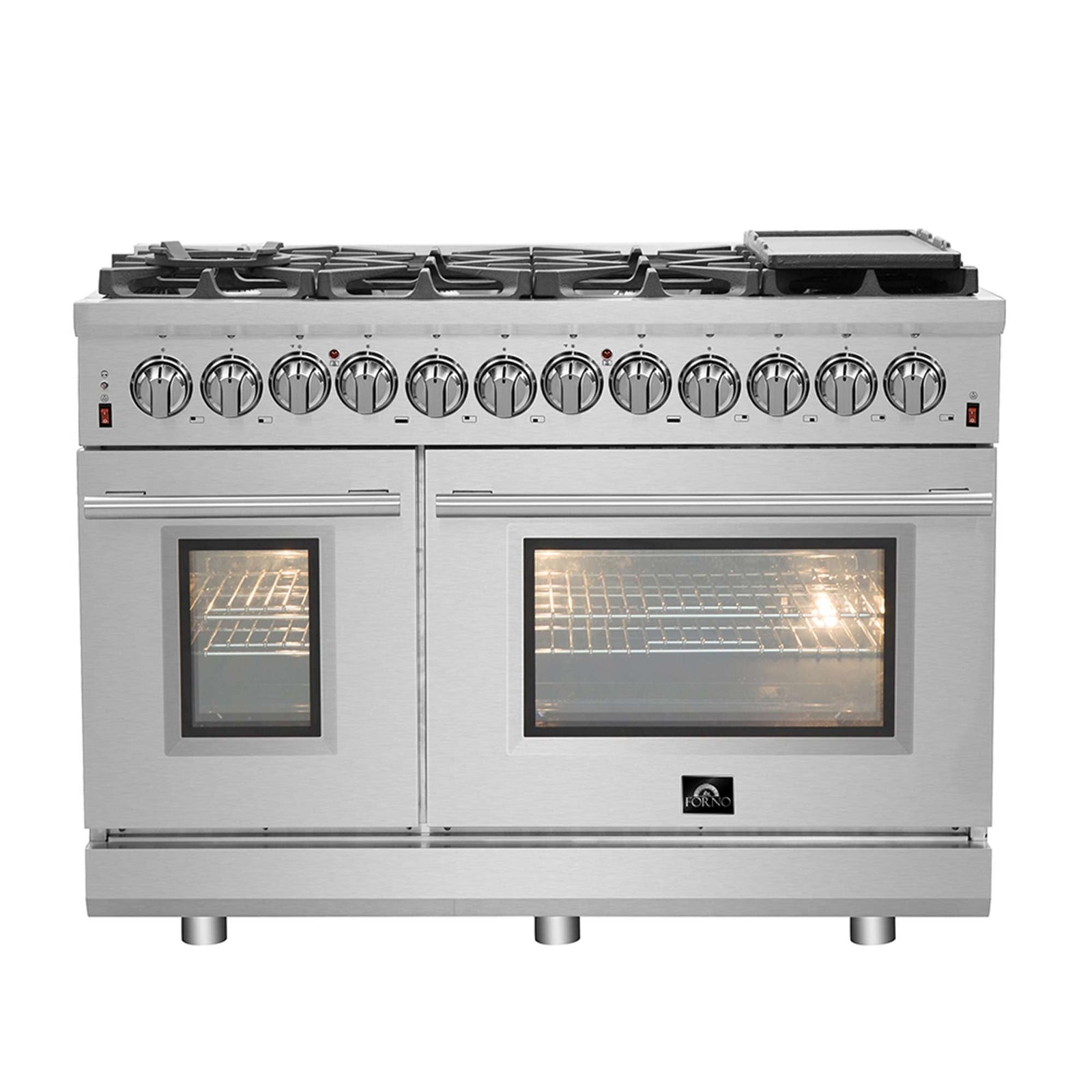 Forno Massimo 48-Inch Freestanding Dual Fuel Range, 8 Burners, Double Convection Ovens - FFSGS6125-48