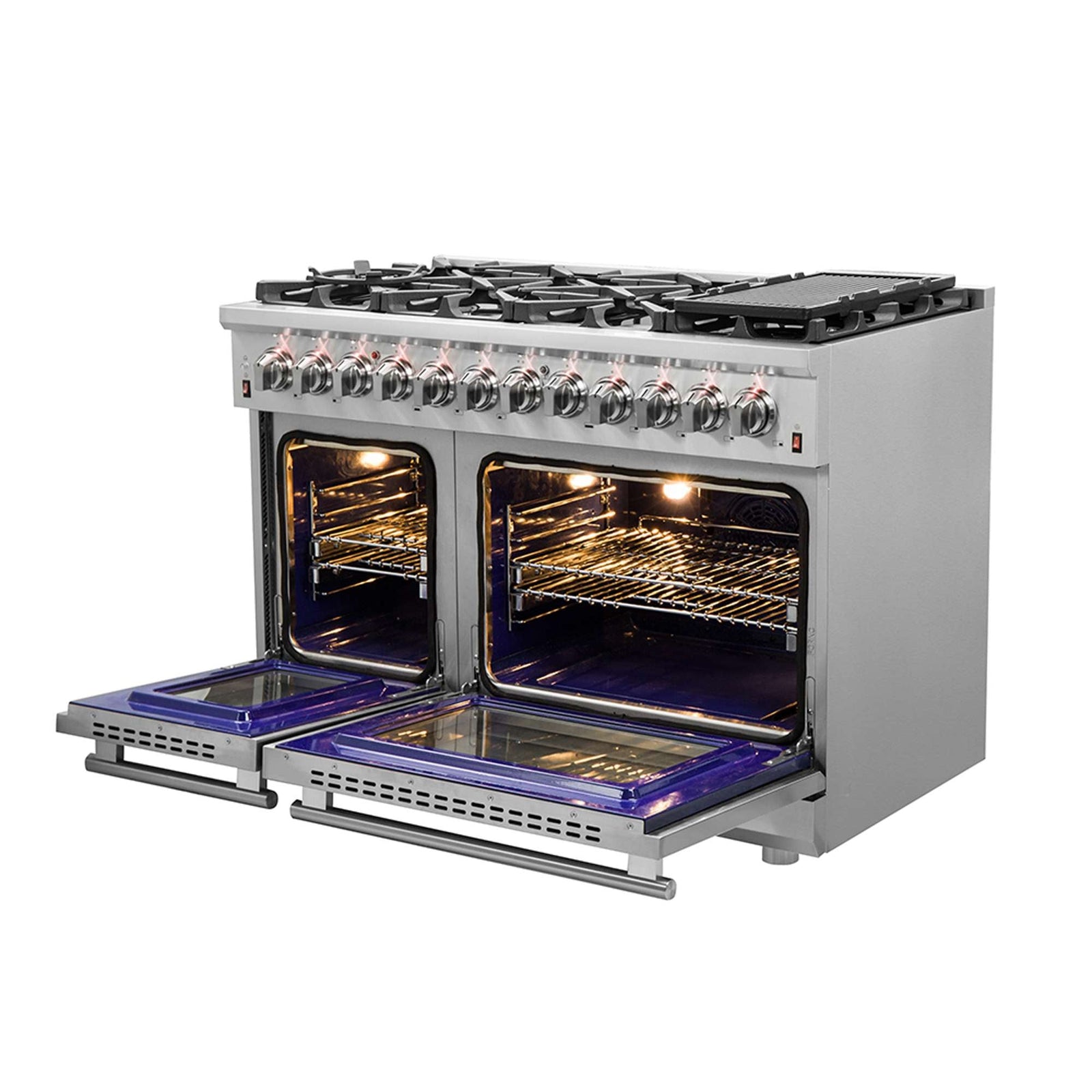 Forno Massimo 48-Inch Freestanding Dual Fuel Range, 8 Burners, Double Convection Ovens - FFSGS6125-48