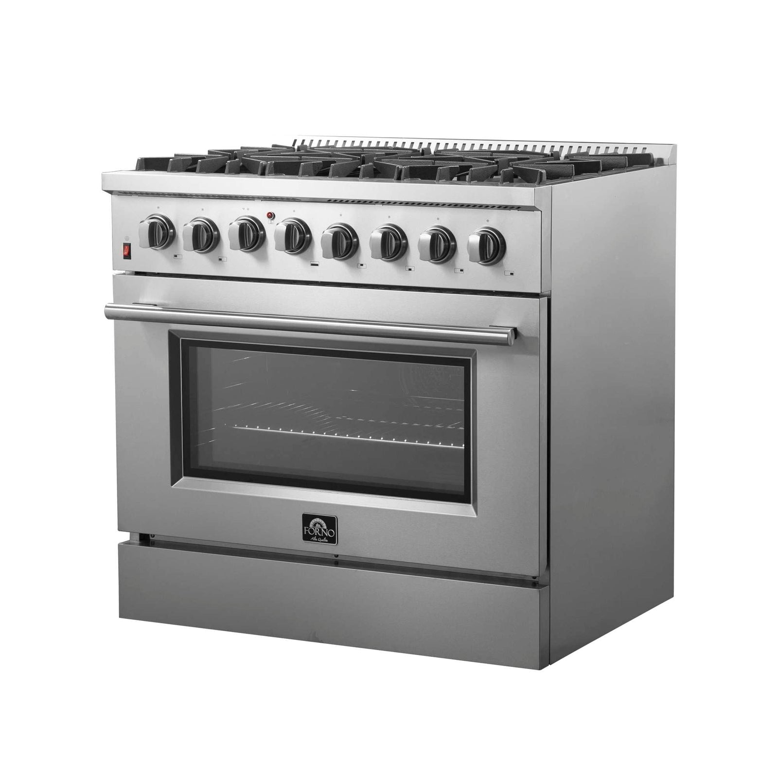 Forno Galiano 36-Inch Freestanding Dual Fuel Range, 6 Burners, Double Convection Ovens - FFSGS6156-36