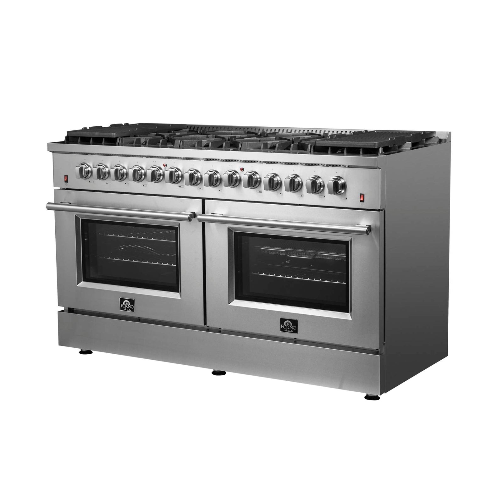 Forno Galiano 60-Inch Freestanding Dual Fuel Range, 10 Burners, Double Convection Ovens - FFSGS6156-60