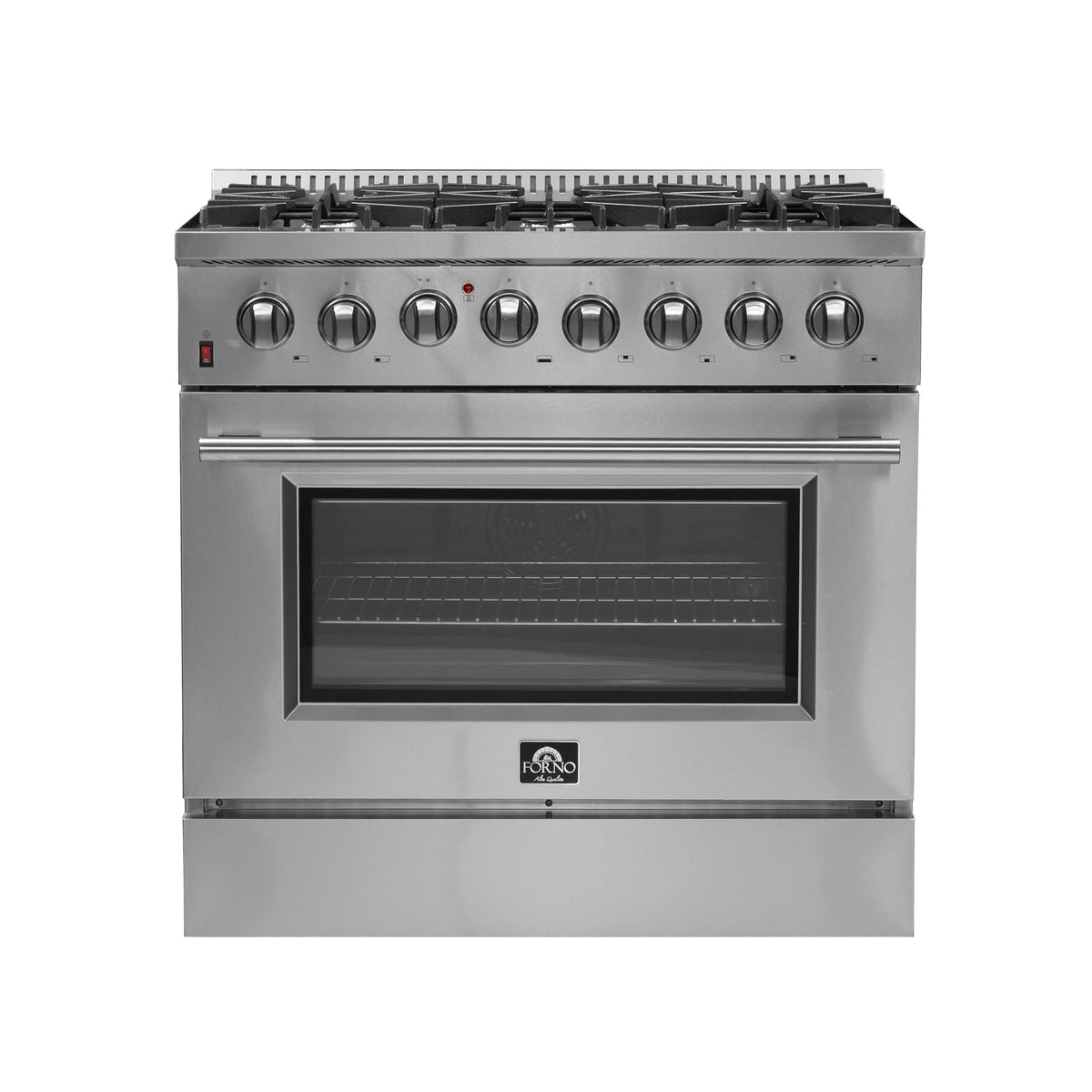 Forno Galiano 36-inch dual fuel range, stainless steel
