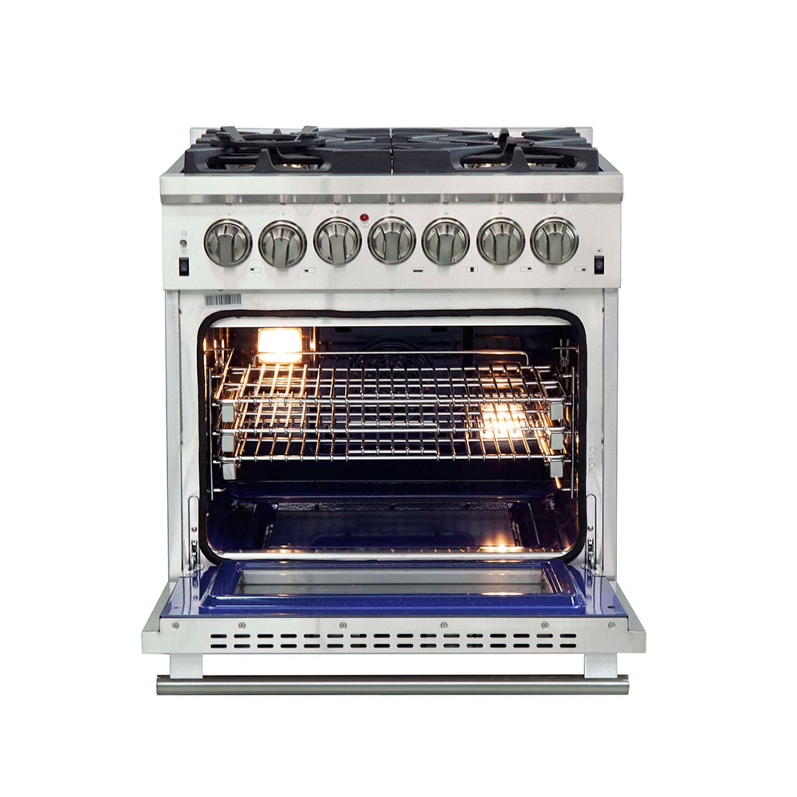Forno Capriasca 30-Inch Freestanding Dual Fuel Range, 4 Burners, True Convection Oven - FFSGS6187-30