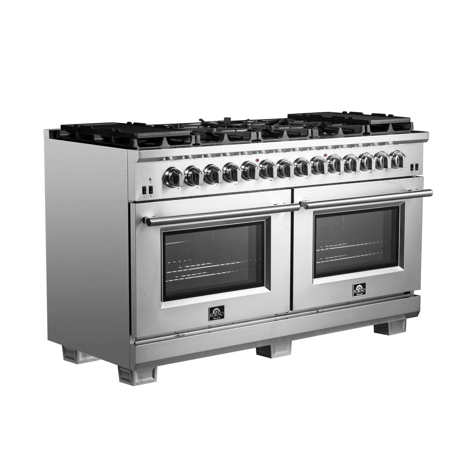 Forno Capriasca 60-Inch Freestanding Dual Fuel Range, 10 Burners, True Convection Oven - FFSGS6187-60