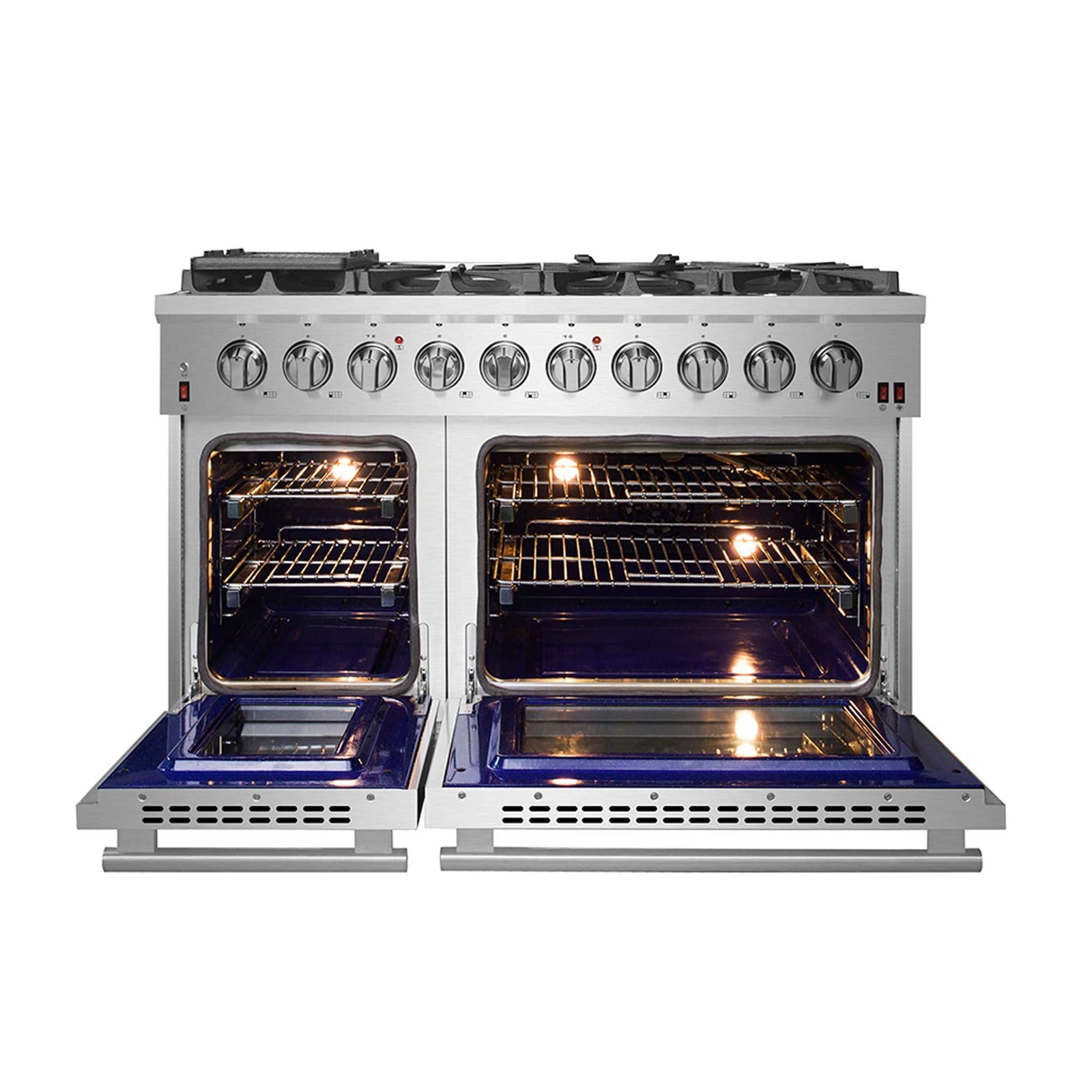 Forno Massimo 48-Inch Freestanding Gas Range, 8 Burners, True Convection Oven - FFSGS6239-48