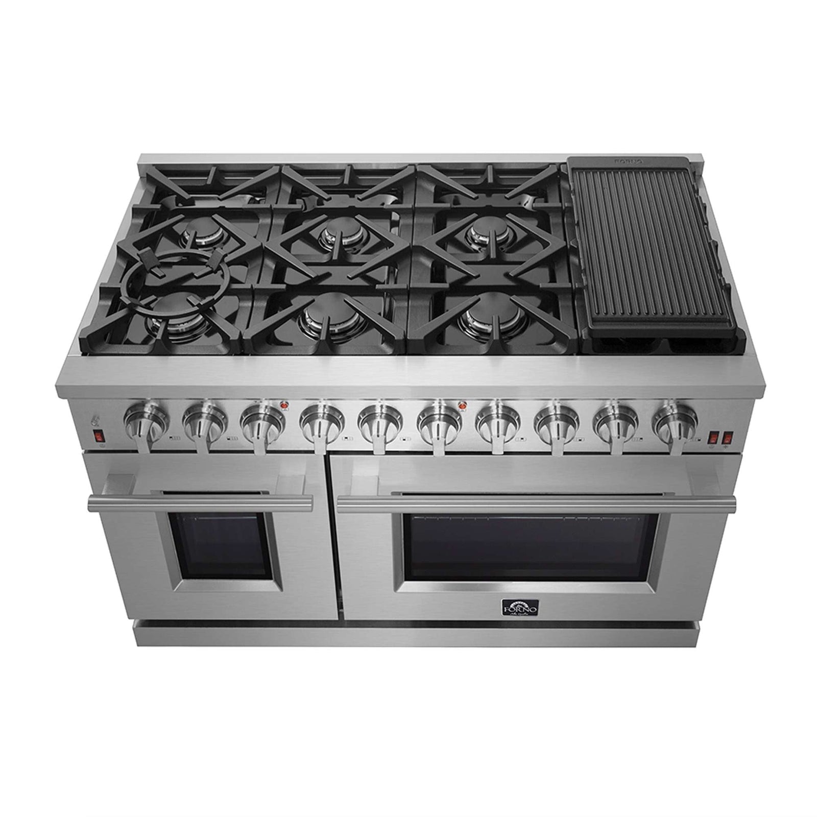 Forno Massimo 48-Inch Freestanding Gas Range, 8 Burners, True Convection Oven - FFSGS6239-48