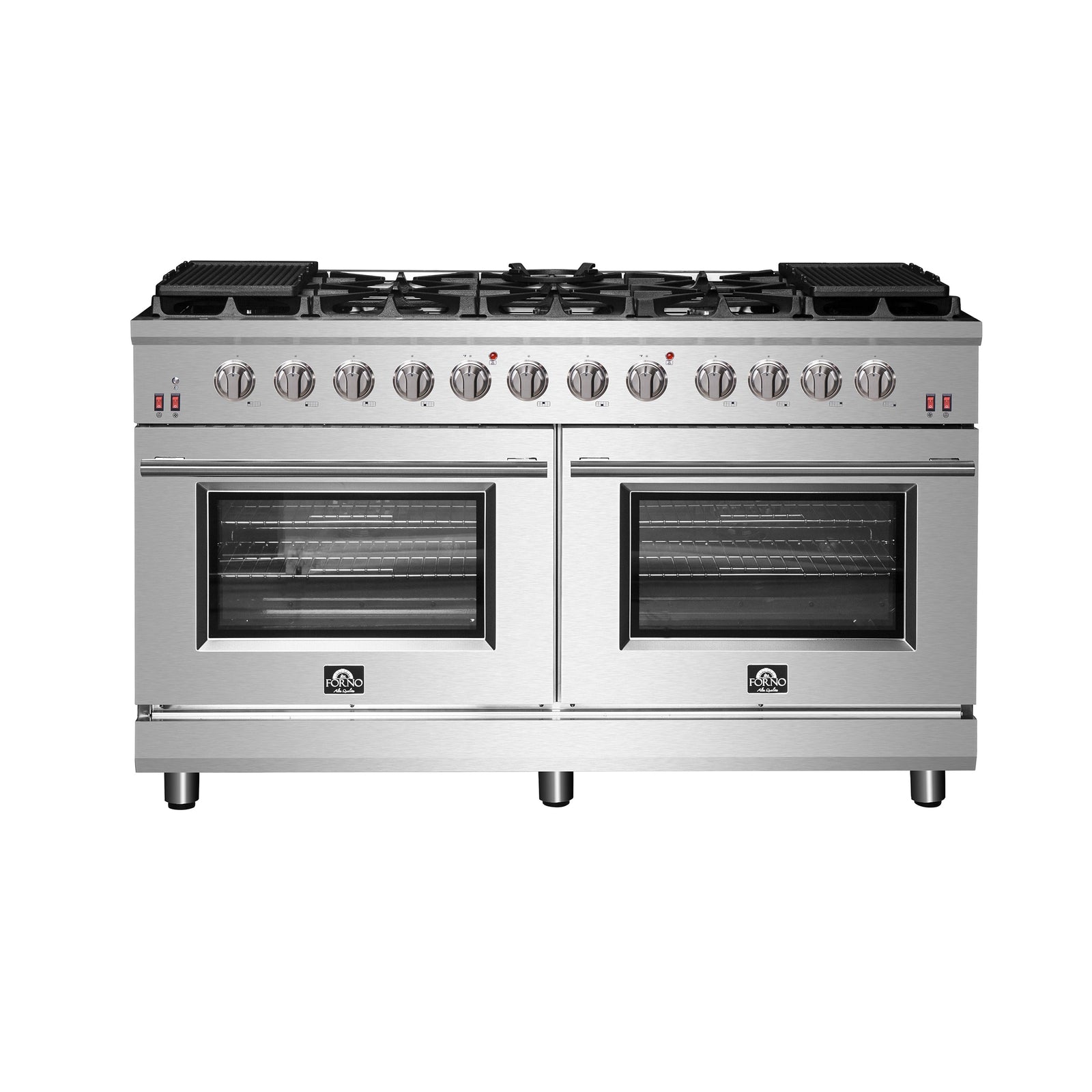 Forno Massimo 60-Inch Freestanding Gas Range, 10 Burners, True Convection Oven - FFSGS6239-60