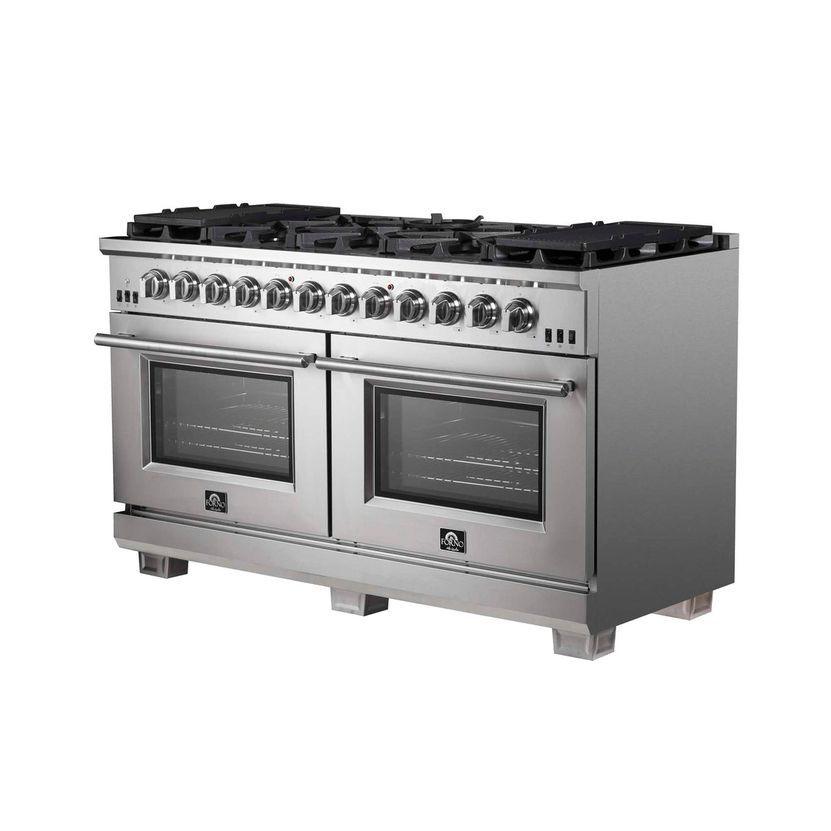 Forno Capriasca 60-Inch Freestanding Gas Range, 10 Burners, True Convection Oven - FFSGS6260-60