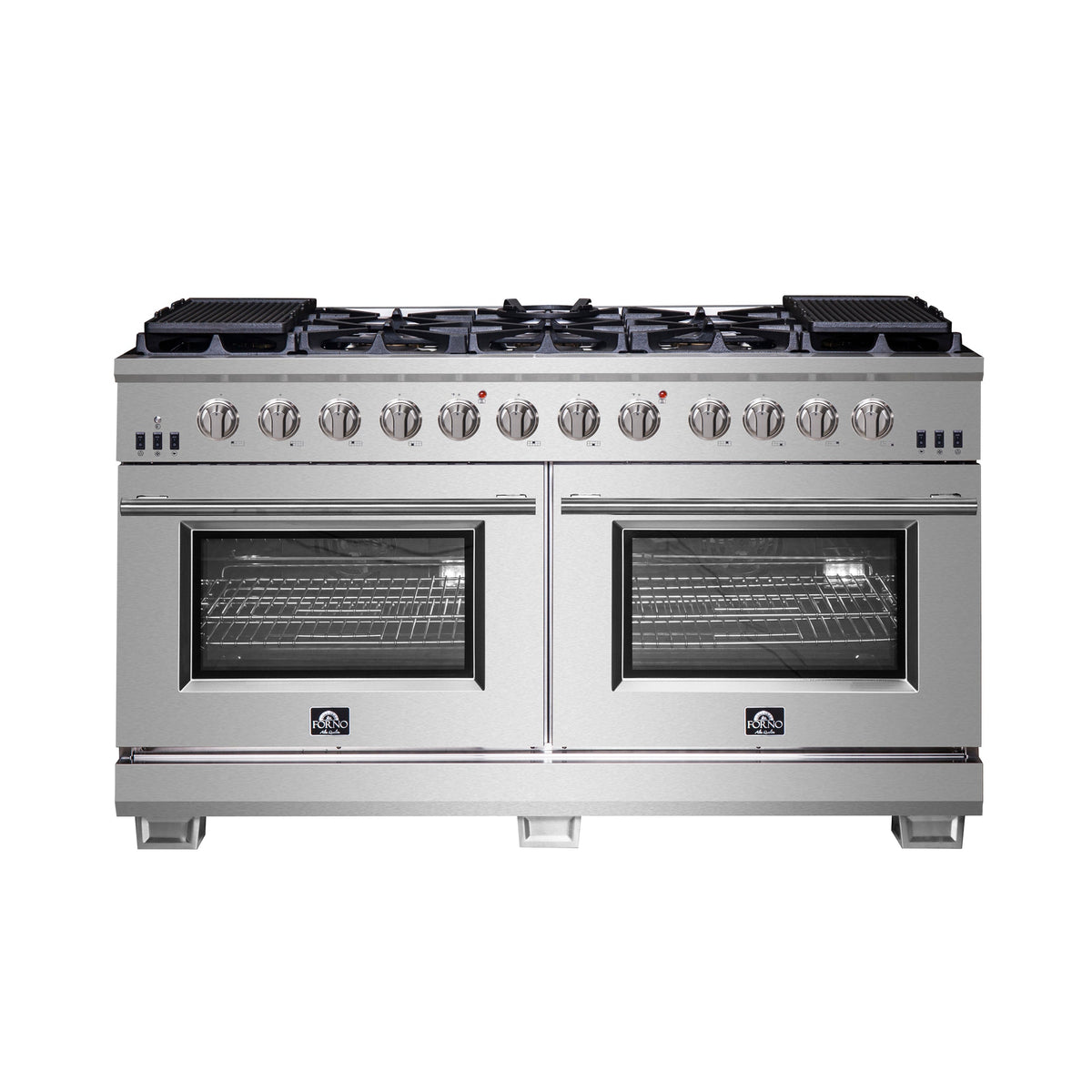 Forno Capriasca 60-Inch Freestanding Gas Range, 10 Burners, True Convection Oven - FFSGS6260-60