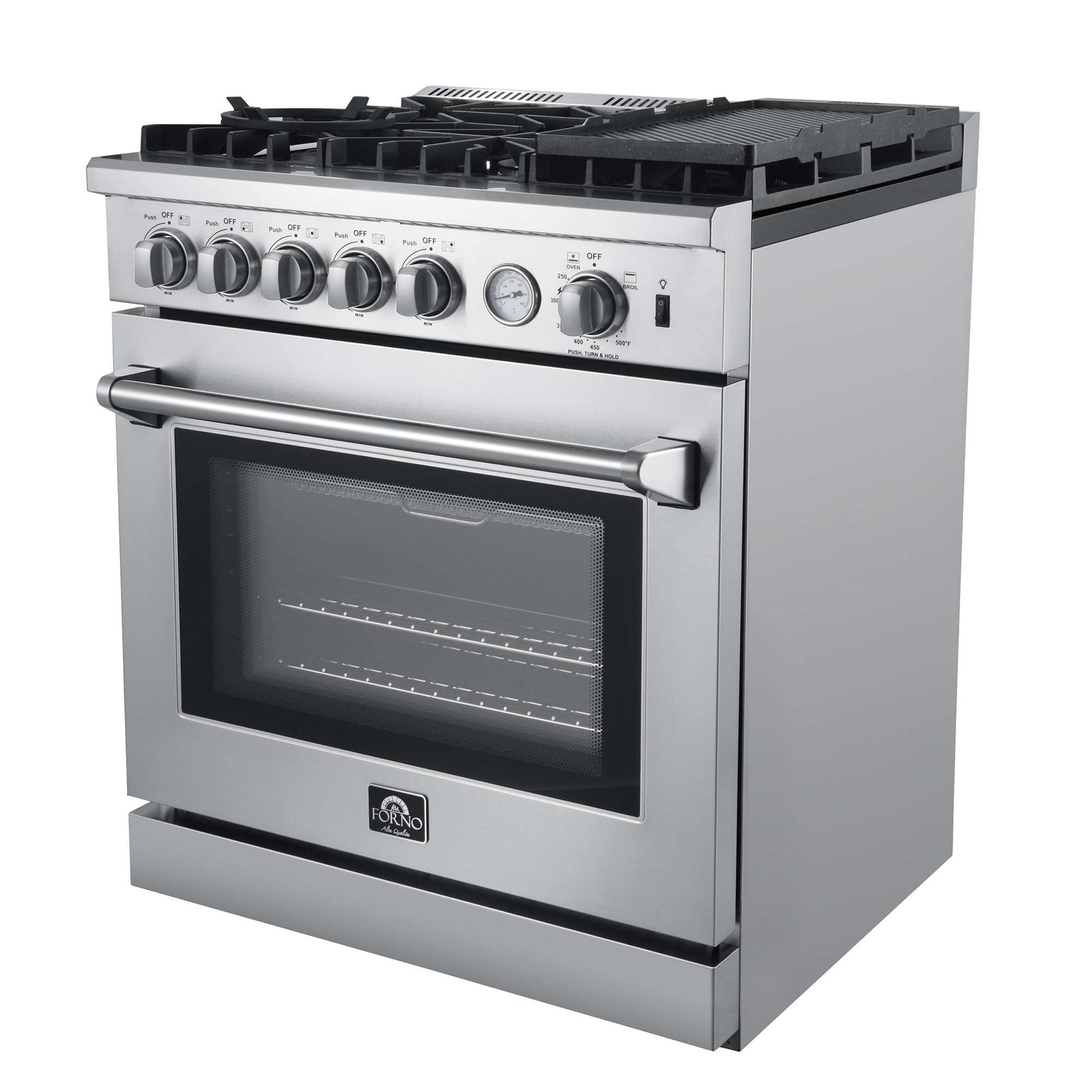 Forno Lazio 30-Inch Freestanding Gas Range, 4 Burners, Convection Oven, Energy Efficient - FFSGS6276-30