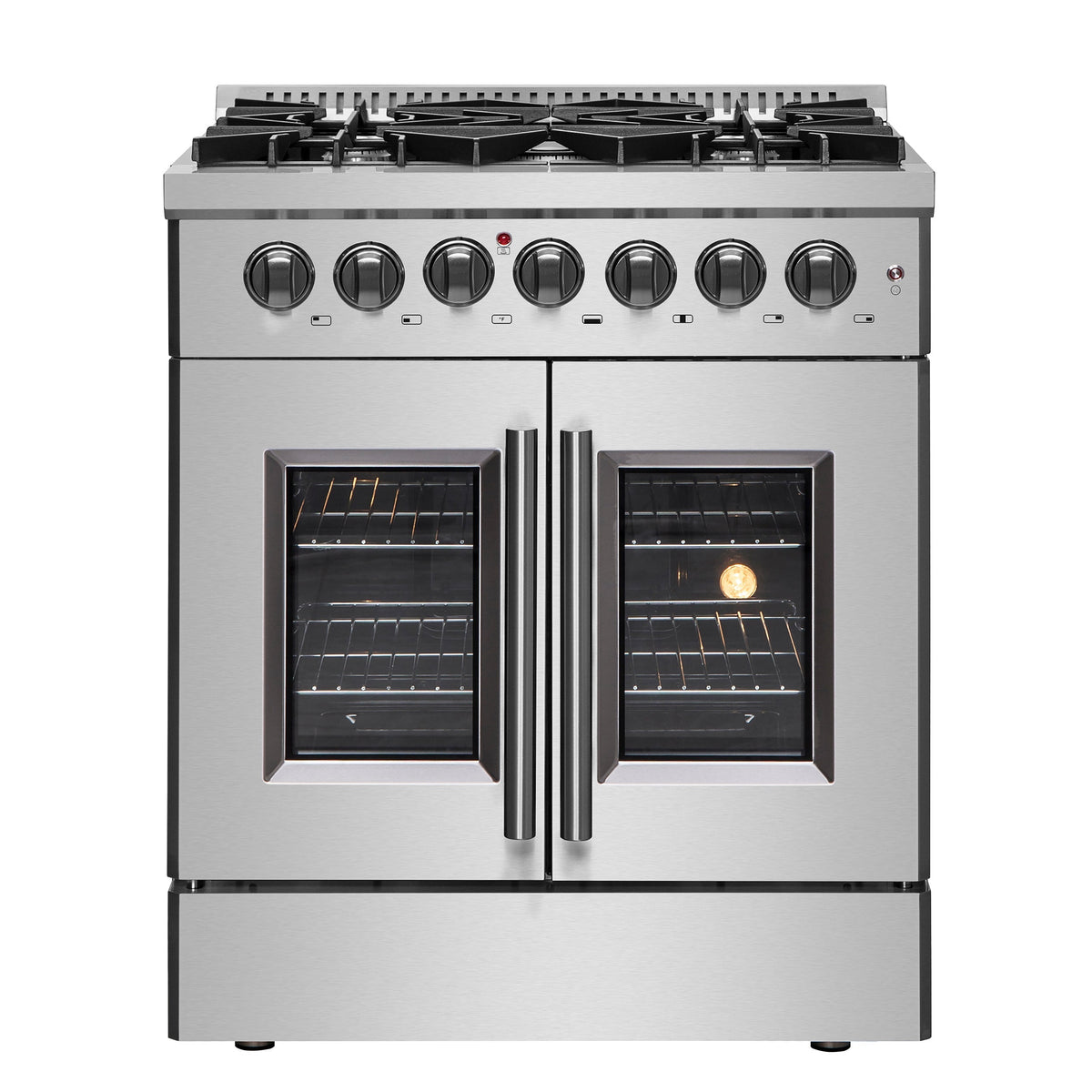 Forno Galiano 30-inch french door dual fuel range, stainless steel