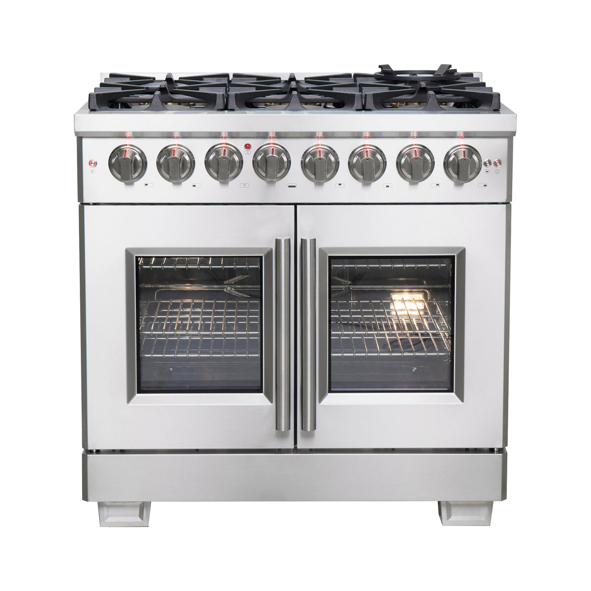 Forno Capriasca 36-inch french door dual fuel range, stainless steel