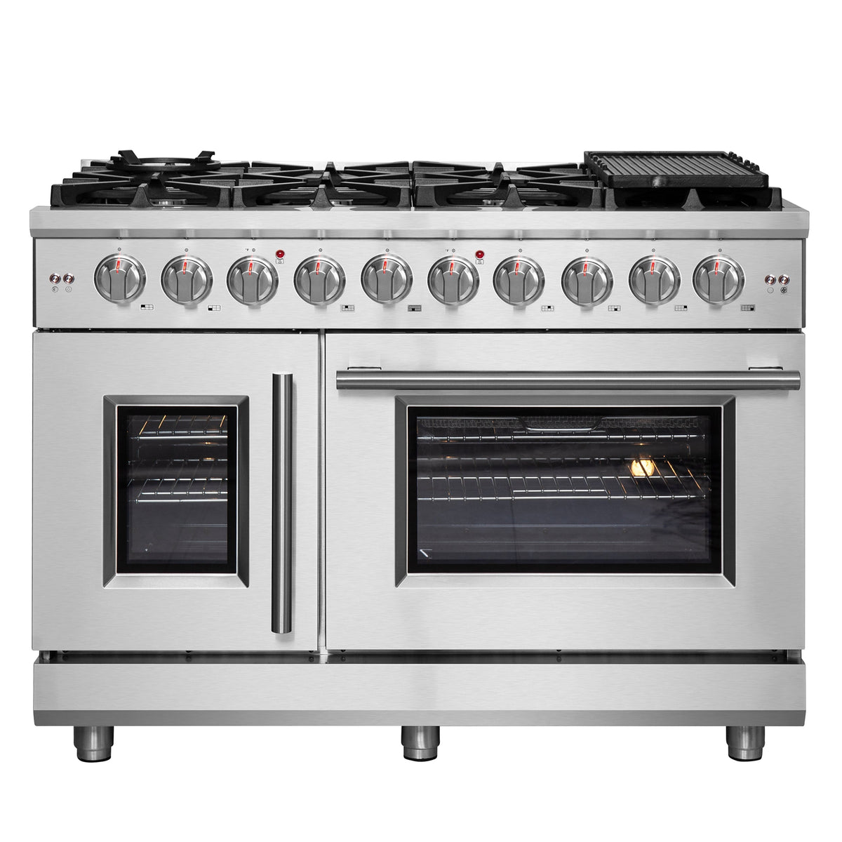 Forno Massimo 48-inch french door gas range, stainless steel