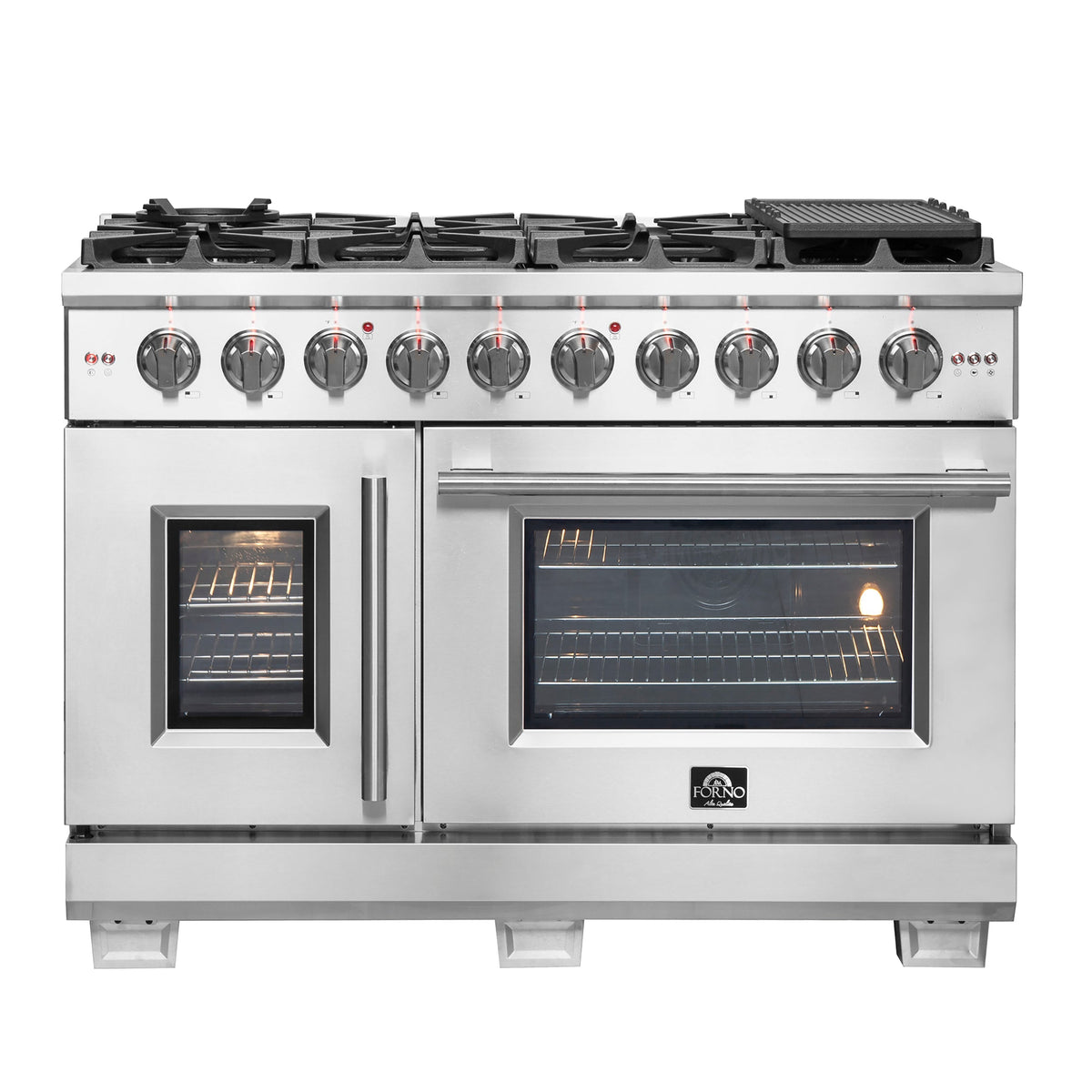 Forno Capriasca 48-inch french door gas range, stainless steel