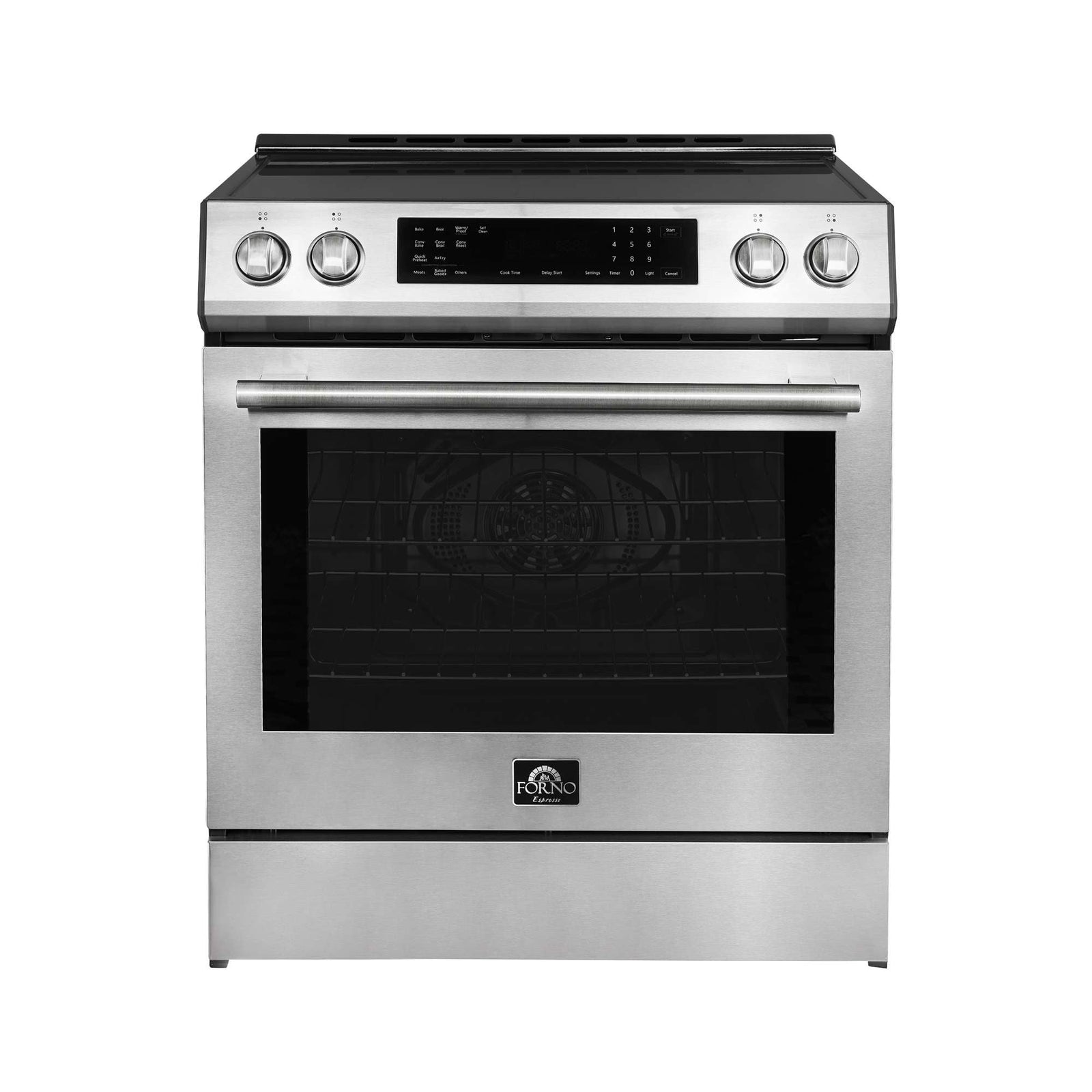 Forno Donatello Espresso 30-Inch Slide-In Stainless Steel Induction Range, Convection Oven, 5 Cooking Zones, Touch Control Panel - FFSIN0905-30