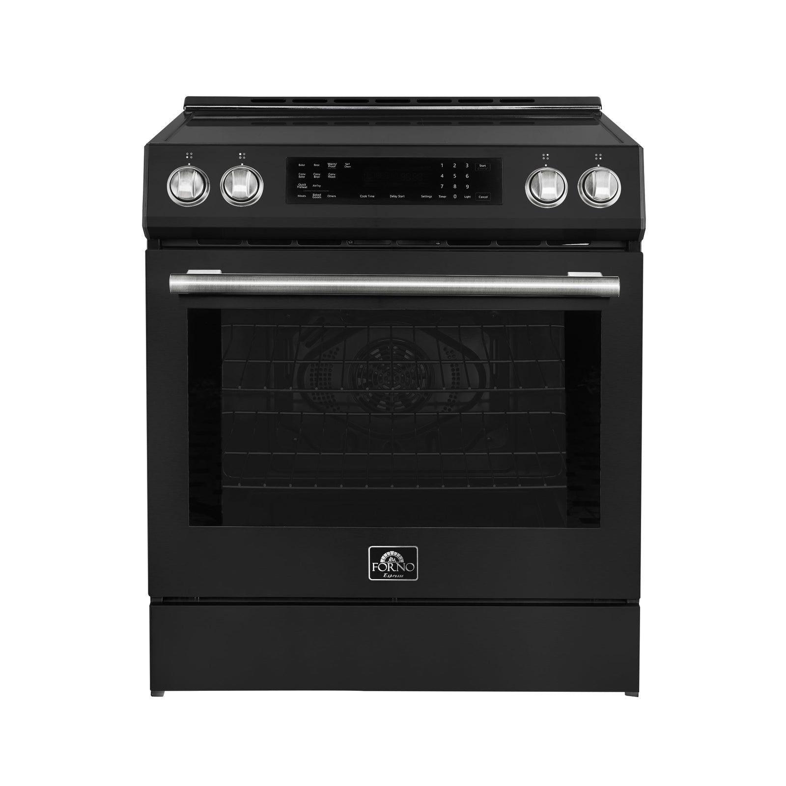 Forno Donatello Espresso 30-Inch Slide-In Black Induction Range, Convection Oven, 5 Cooking Zones, Touch Control Panel - FFSIN0905-30BLK