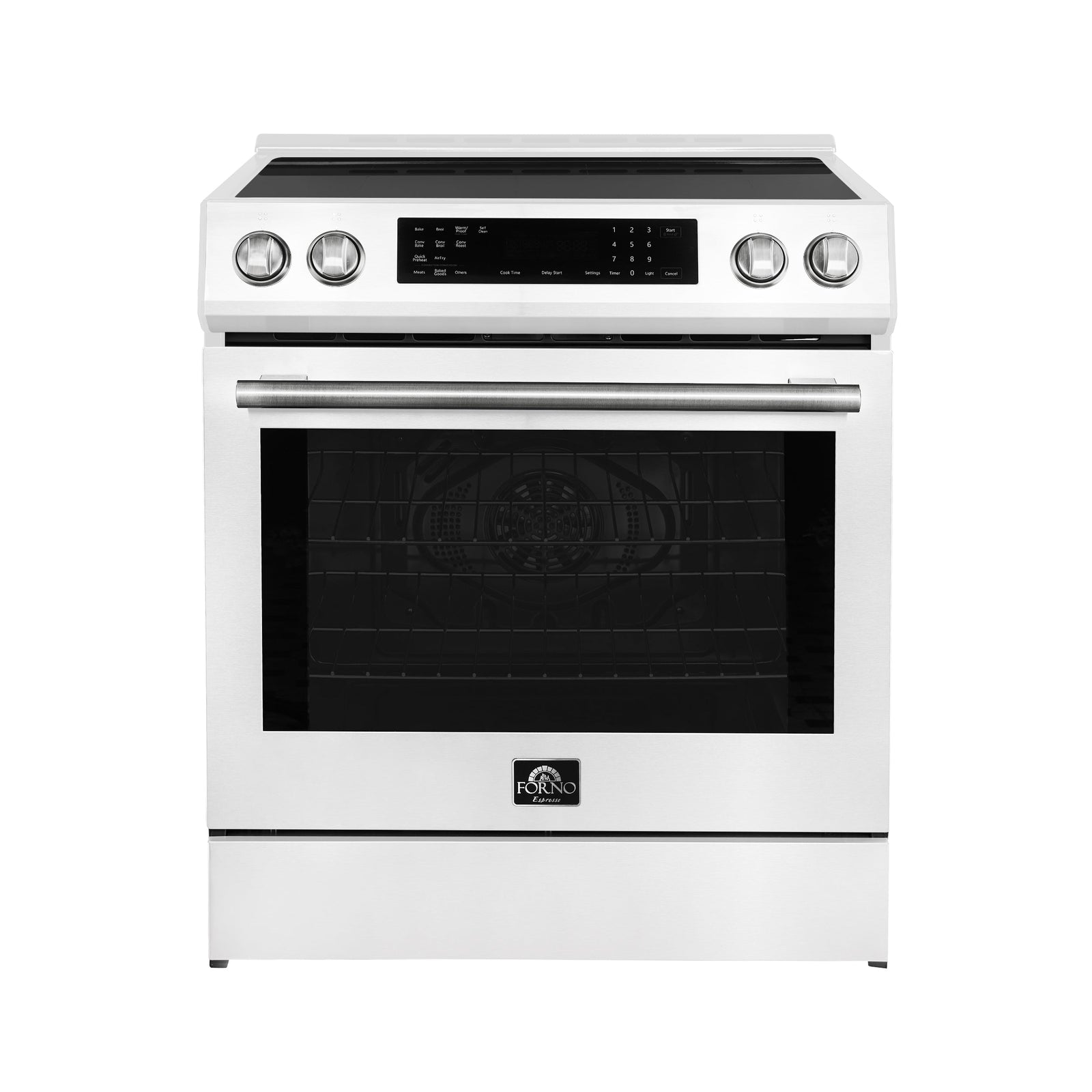 Forno Donatello Espresso 30-Inch Slide-In White Induction Range, Convection Oven, 5 Cooking Zones, Touch Control Panel - FFSIN0905-30WHT
