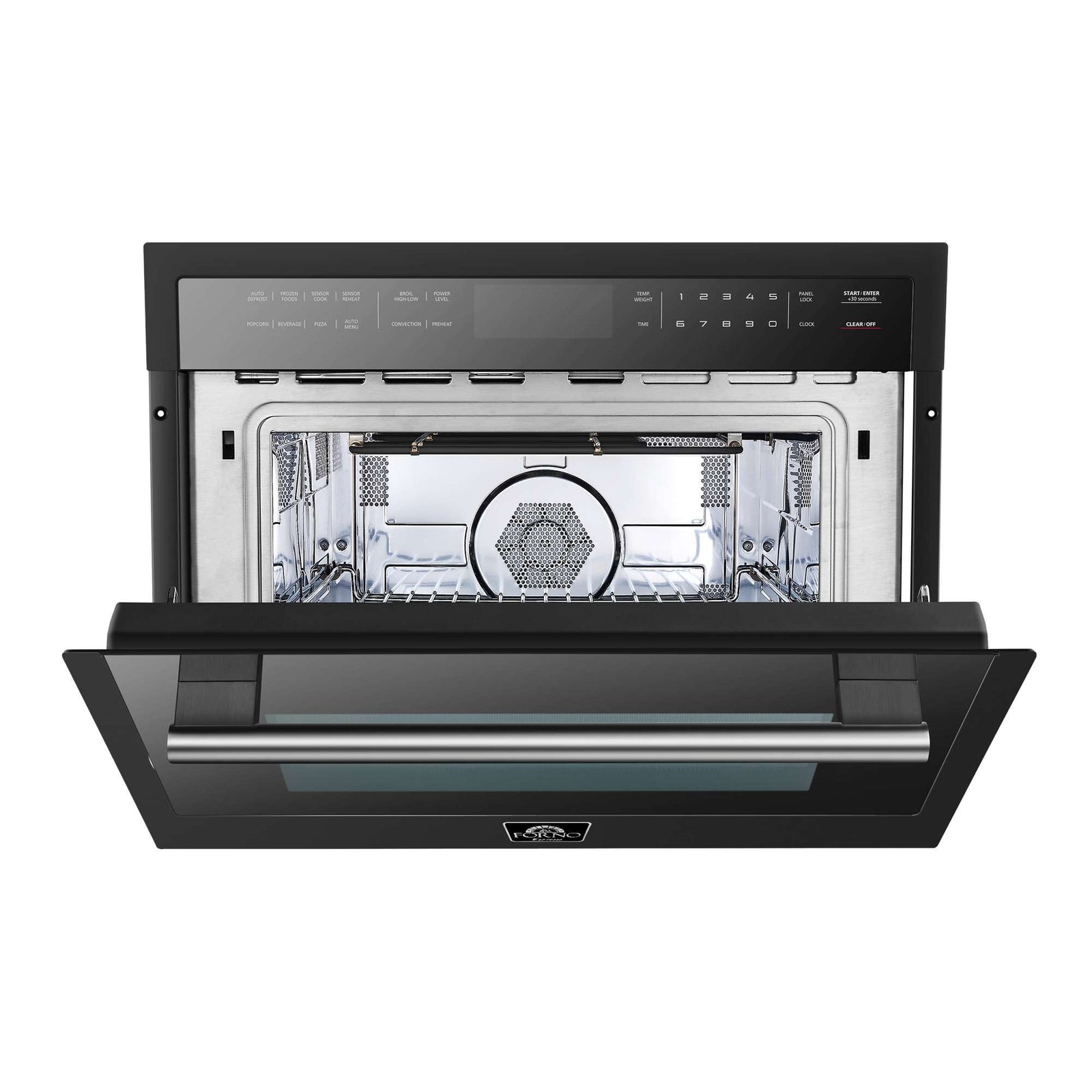 Forno Oliena Espresso Black 24-Inch Built-In Microwave and Convection Oven Combo, 1.6 cu.ft, 1750W Convection, 1000W Microwave, Stainless Steel Interior, Glass Touch Controls, Sensor Cooking - FMWDR3093-24BLK