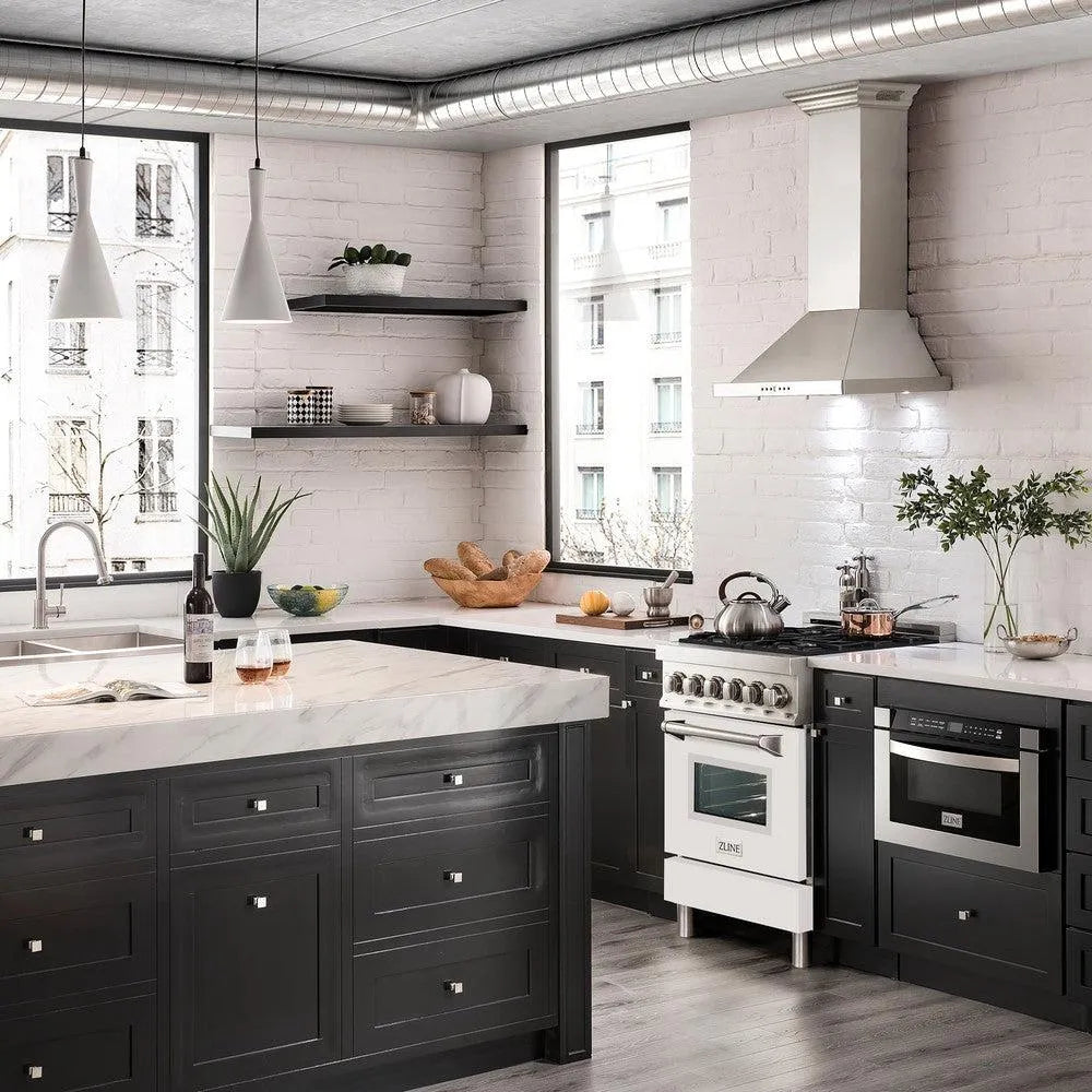 ZLINE Legacy 24-inch range in stainless steel with white matte door RA-WM-24, view 3