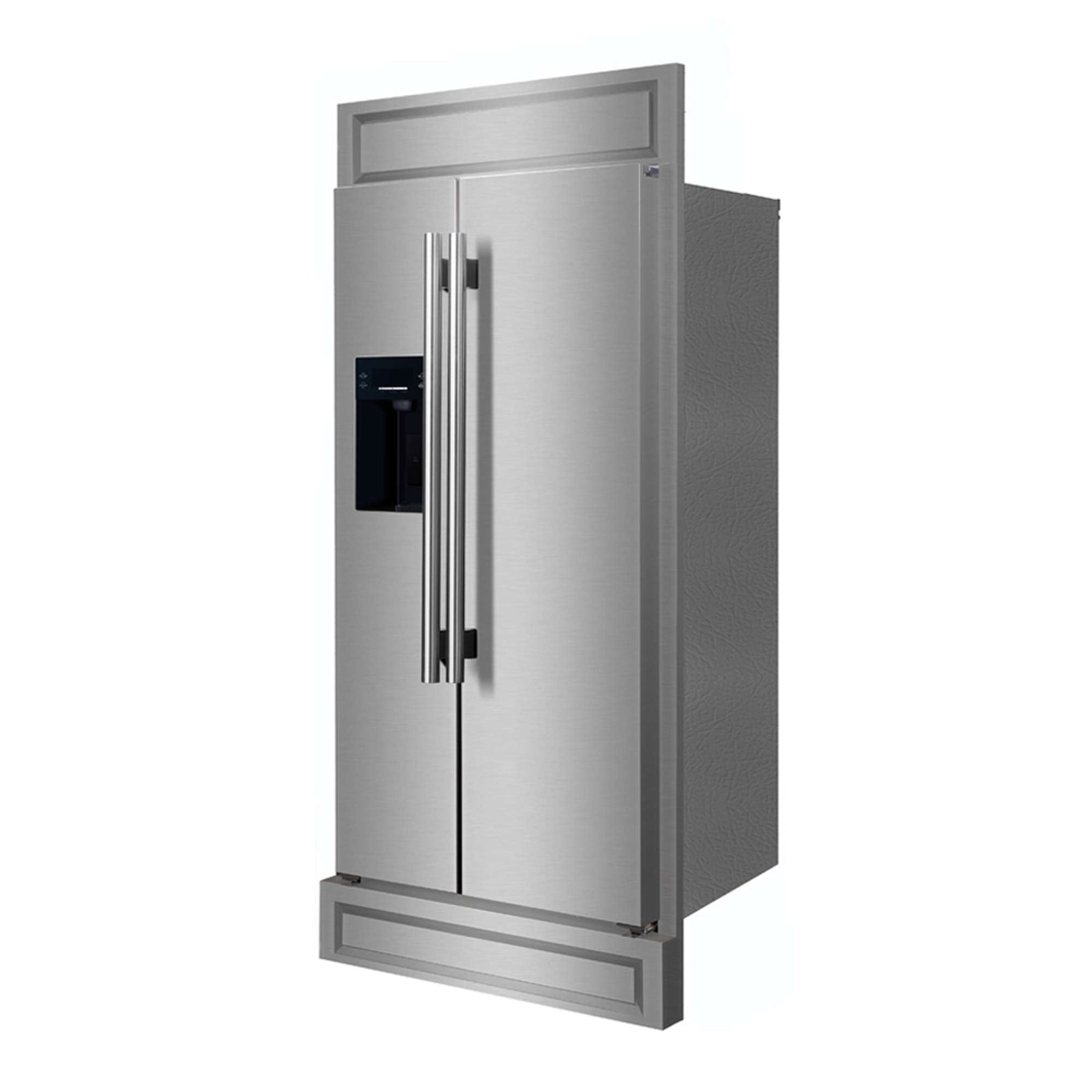 Forno Salerno 40-Inch Built-In Stainless Steel Refrigerator, 20 cu.ft, Modern Decorative Grill, ENERGY STAR Certified - FFRBI1844-40MG