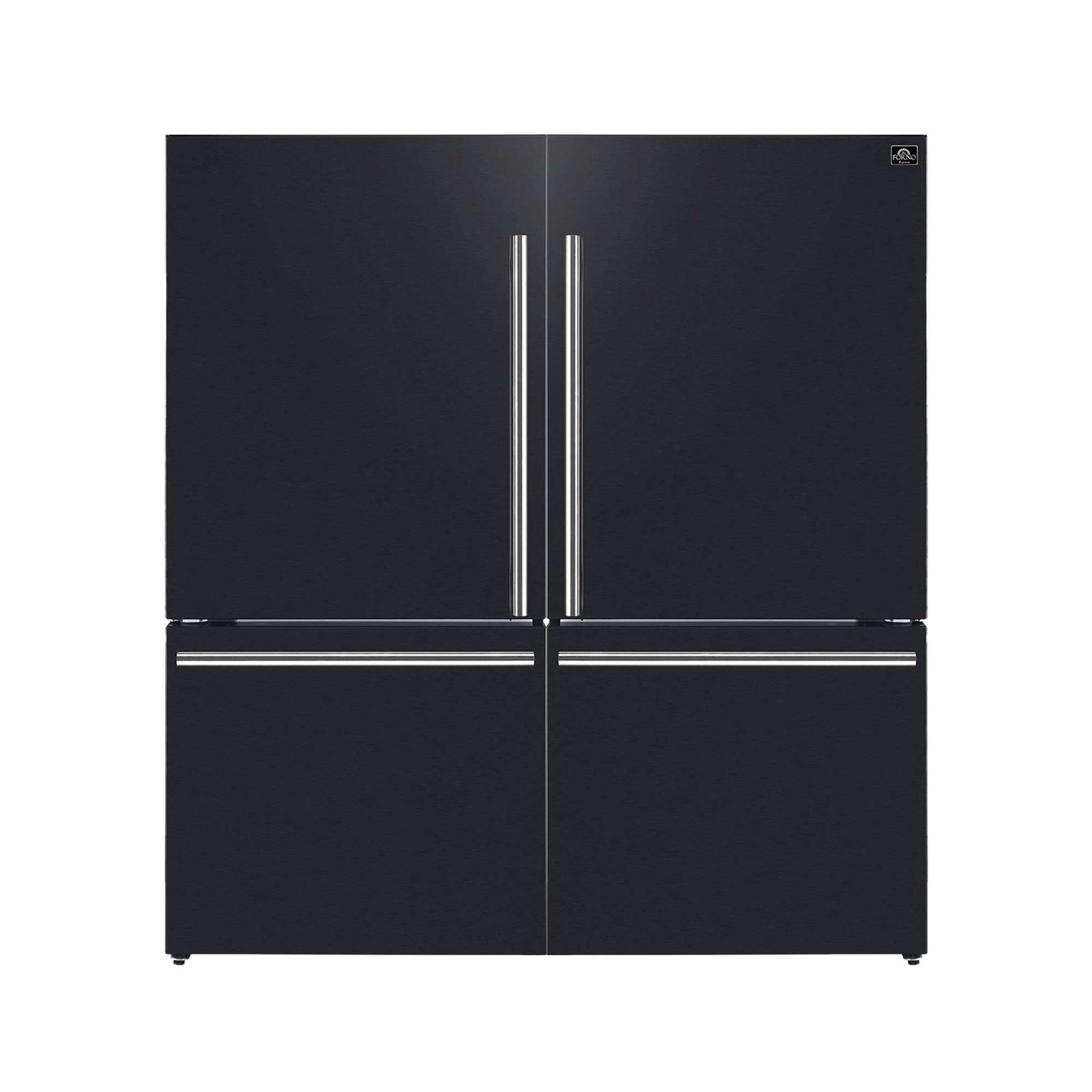 Forno Milano 2-Piece 62-Inch Freestanding Dual Bottom Freezer Refrigerator in Black – 34.4 cu.ft, Touch Control, Ice Maker - FFFFD1787-60BLK
