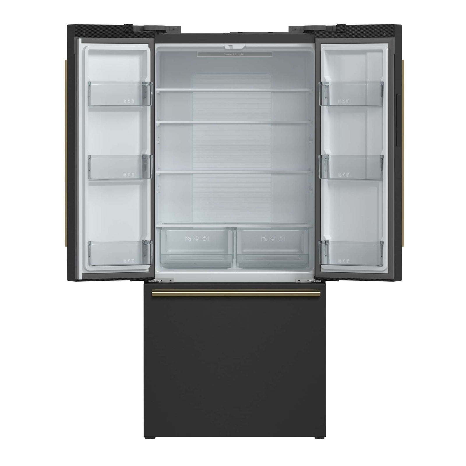 Forno Gallipoli Espresso 30-Inch Black French Door Refrigerator, Bottom Freezer, 17.5 Cu. Ft., No Frost, Ice Maker - FFFFD1974-31BLK
