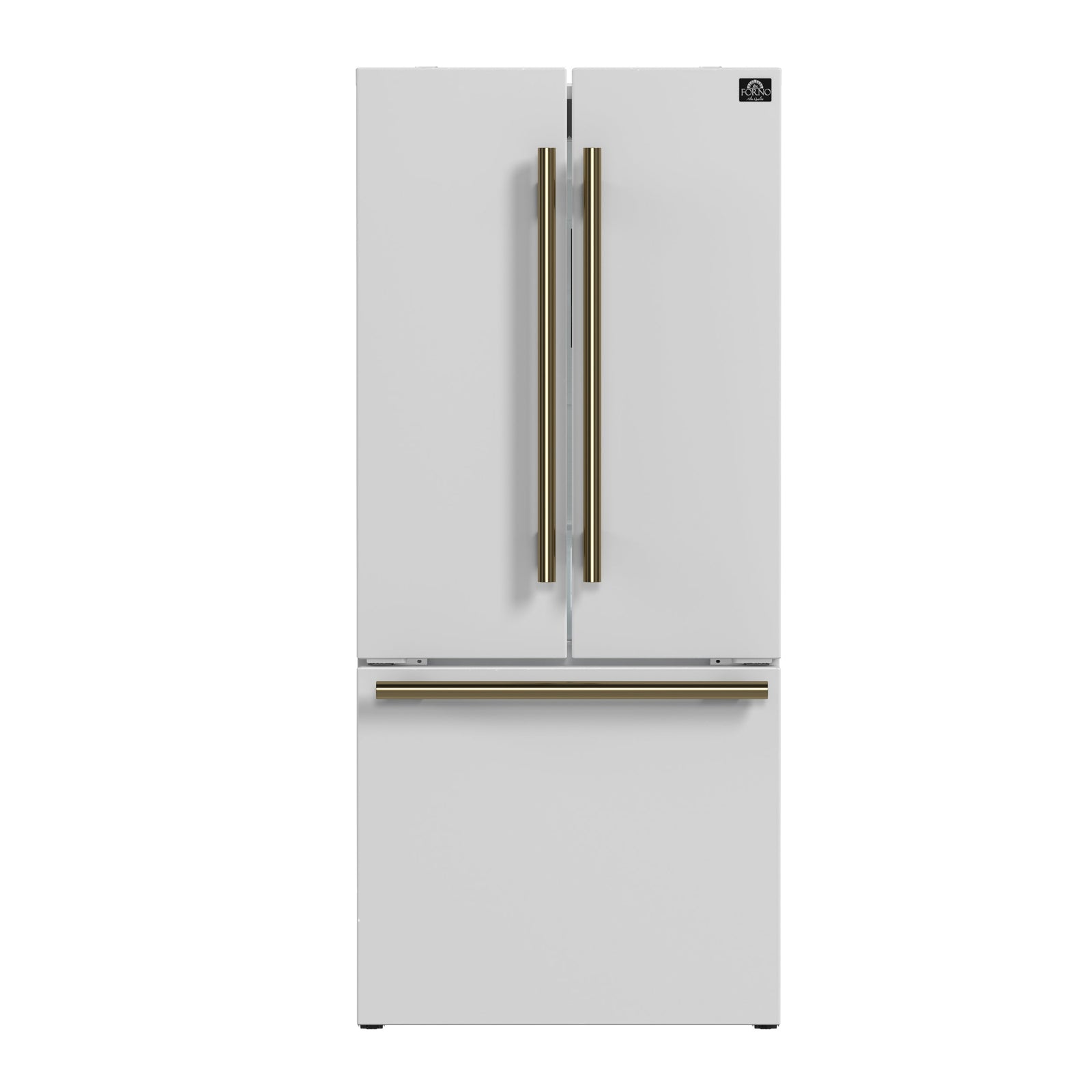 Forno Gallipoli Espresso 30-Inch White French Door Refrigerator, Bottom Freezer, 17.5 Cu. Ft., No Frost, Ice Maker - FFFFD1974-31WHT