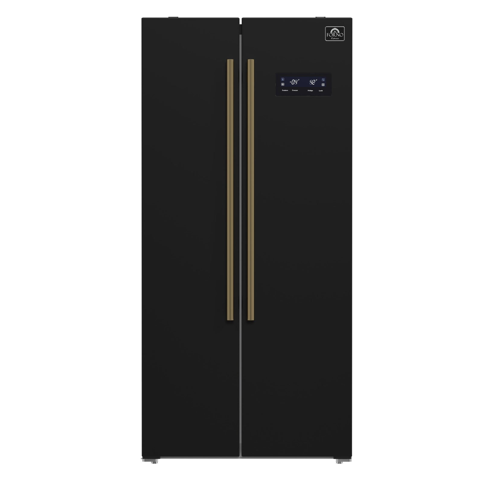 Forno Salerno Espresso 33-Inch Black Side-by-Side Refrigerator, 15.6 Cu. Ft., Energy-Efficient, No Frost, Modern Design - FFRBI1805-33BLK
