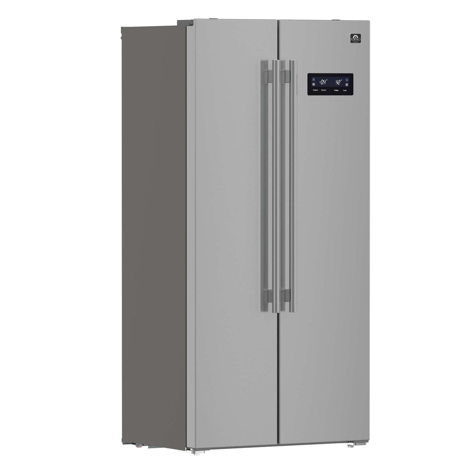 Forno Salerno 33-Inch Side-by-Side Stainless Steel Refrigerator, 15.6 cu.ft, ENERGY STAR Certified - FFRBI1805-33SB