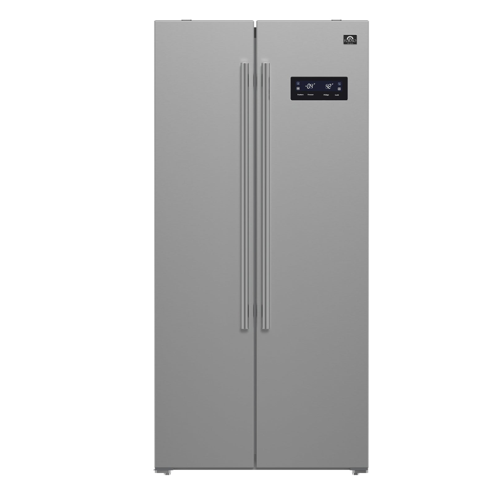 Forno Salerno 33-Inch Side-by-Side Stainless Steel Refrigerator, 15.6 cu.ft, ENERGY STAR Certified - FFRBI1805-33SB