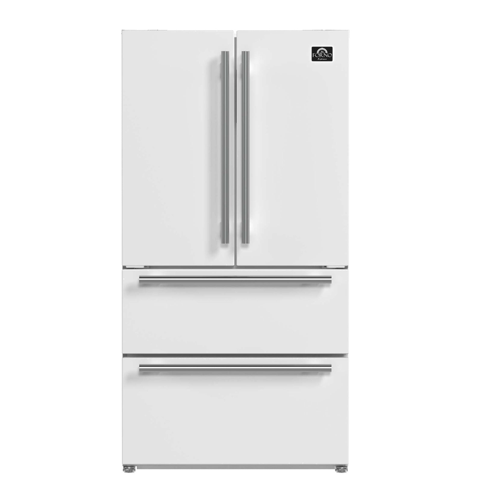 Forno Moena Espresso 36-Inch White French Door Refrigerator, 19.2 Cu. Ft., Frost-Free, Automatic Ice Maker, ENERGY STAR Certified - FFRBI1820-36WHT