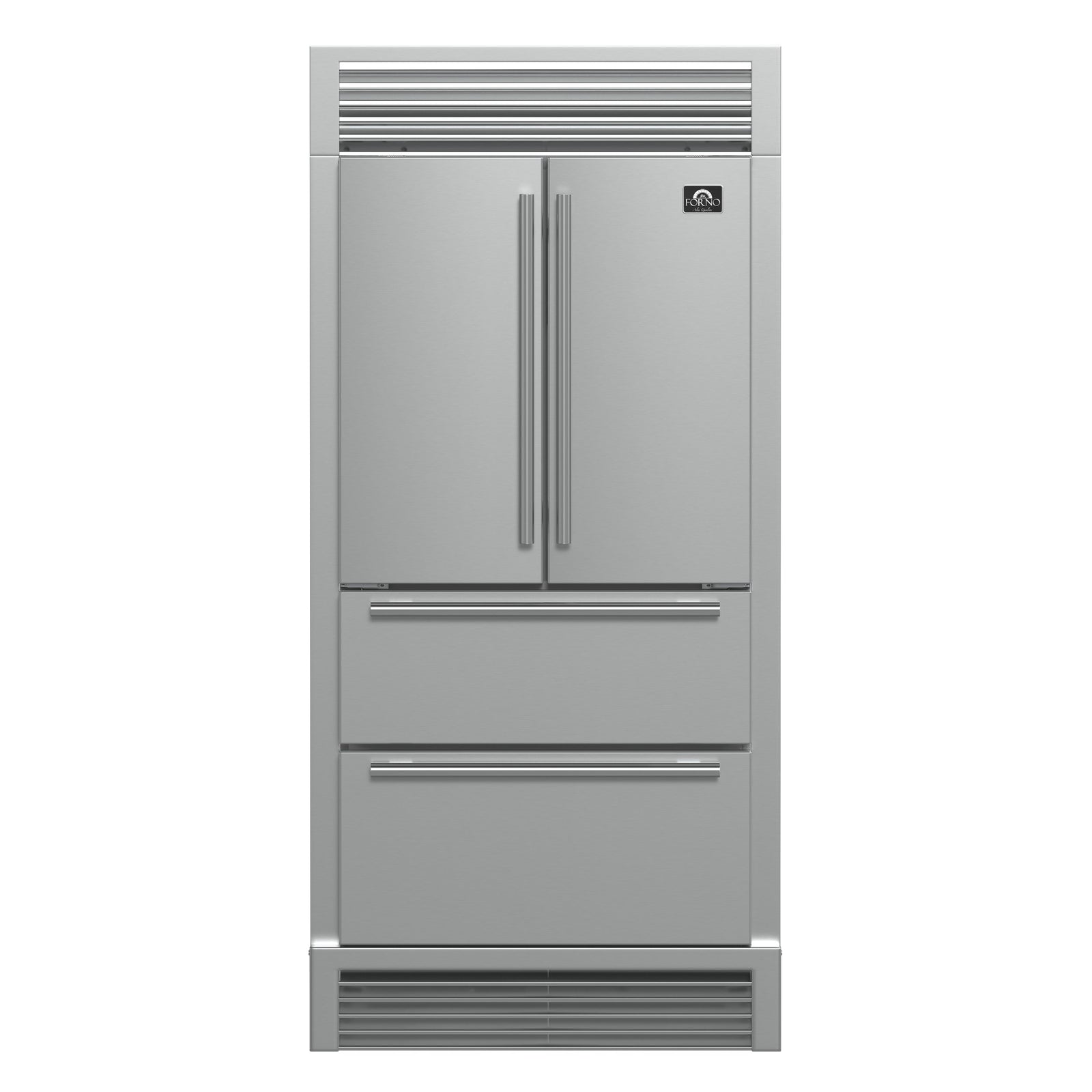 Forno Moena 40-Inch French Door Refrigerator, Stainless Steel, 19.2 cu.ft, Decorative Grill, ENERGY STAR Certified - FFRBI1820-40SG