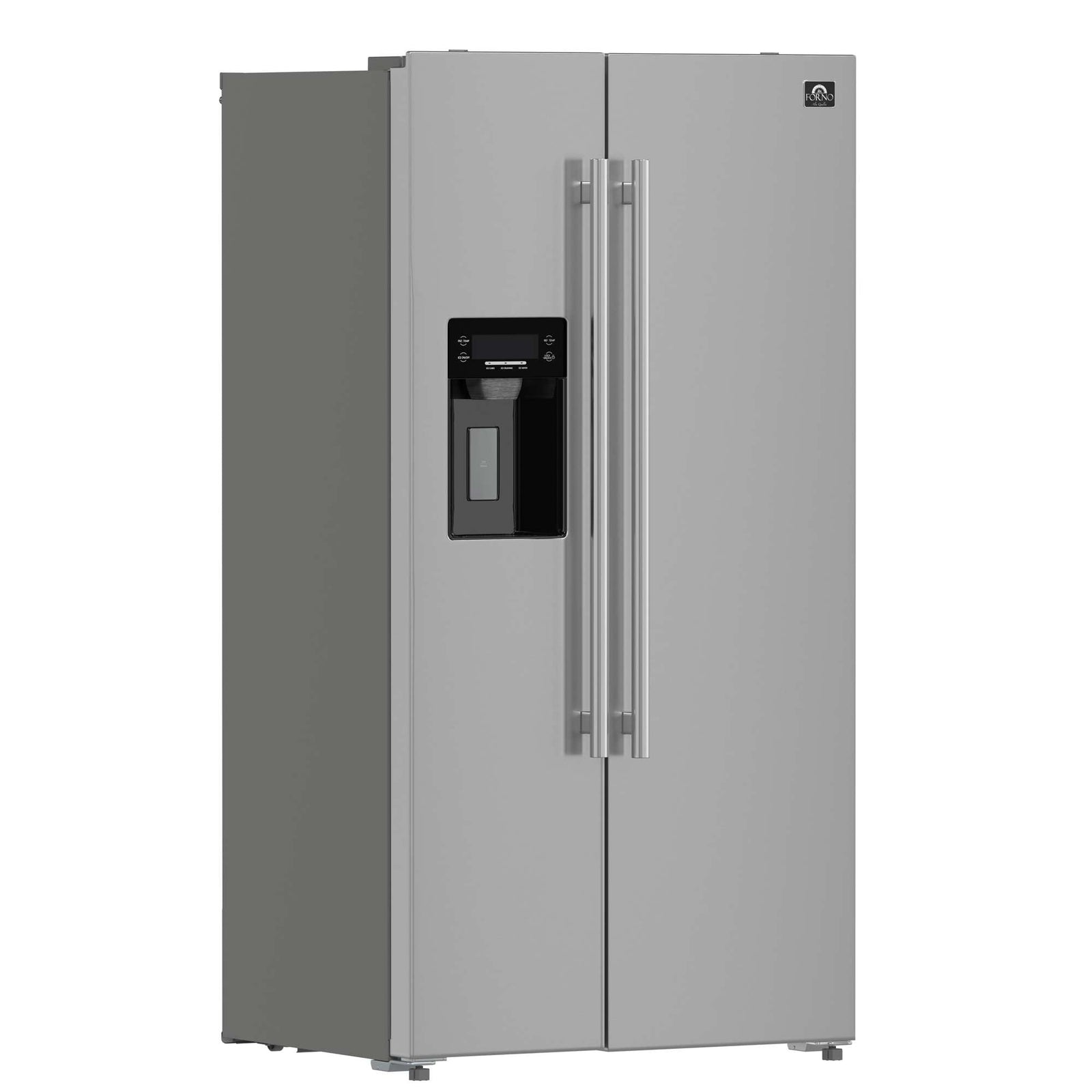 Forno Salerno 36-Inch Side-by-Side Stainless Steel Refrigerator, 20 cu.ft, ENERGY STAR Certified - FFRBI1844-36SB