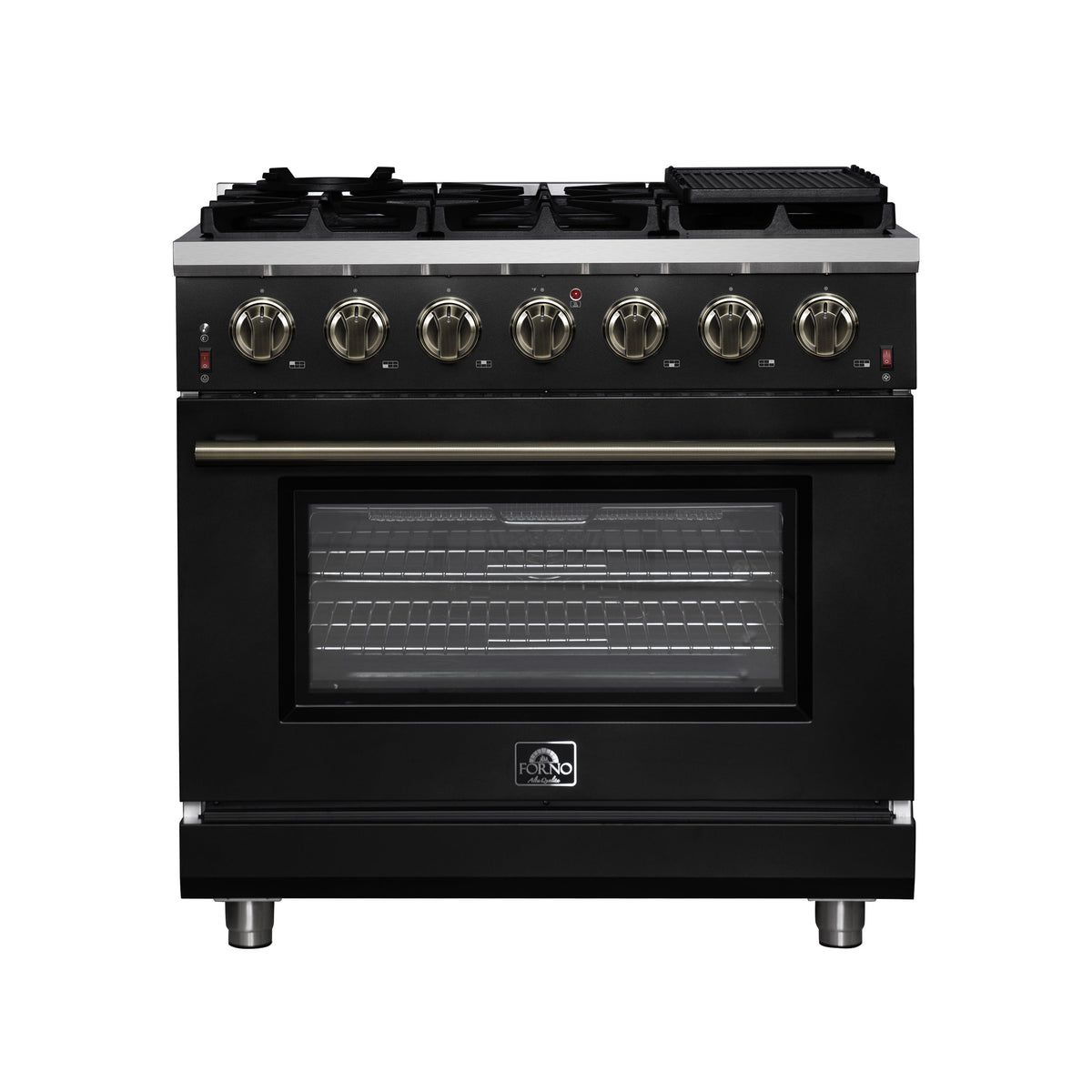Forno Massimo 36-inch gas range, black