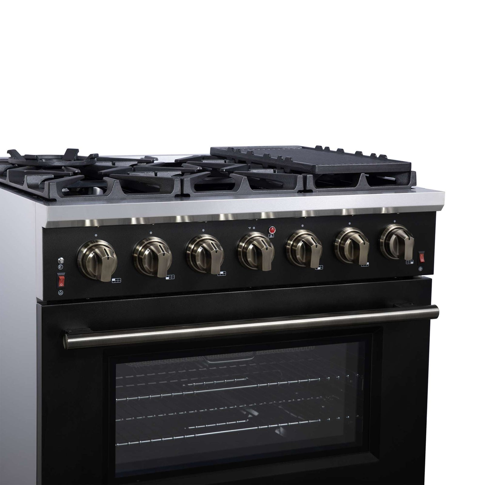 Forno Massimo 36-Inch Black Freestanding Gas Range, 6 Sealed Burners, Convection Oven, Energy Efficient - FFSGS6239-36BLK