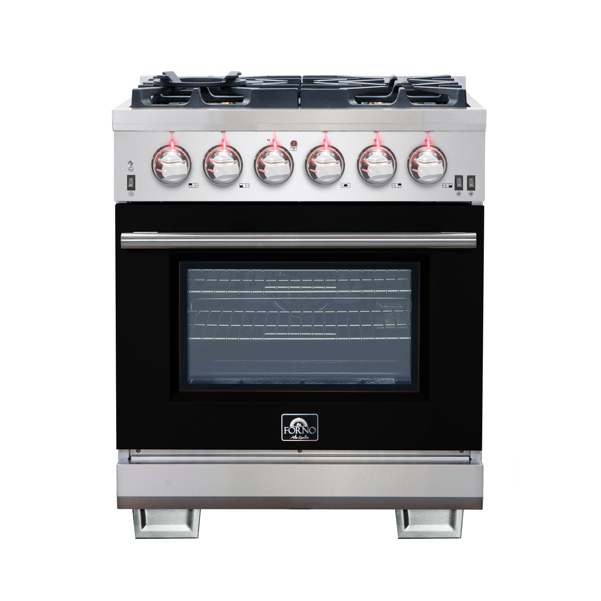 Forno Capriasca 30-inch gas range, black