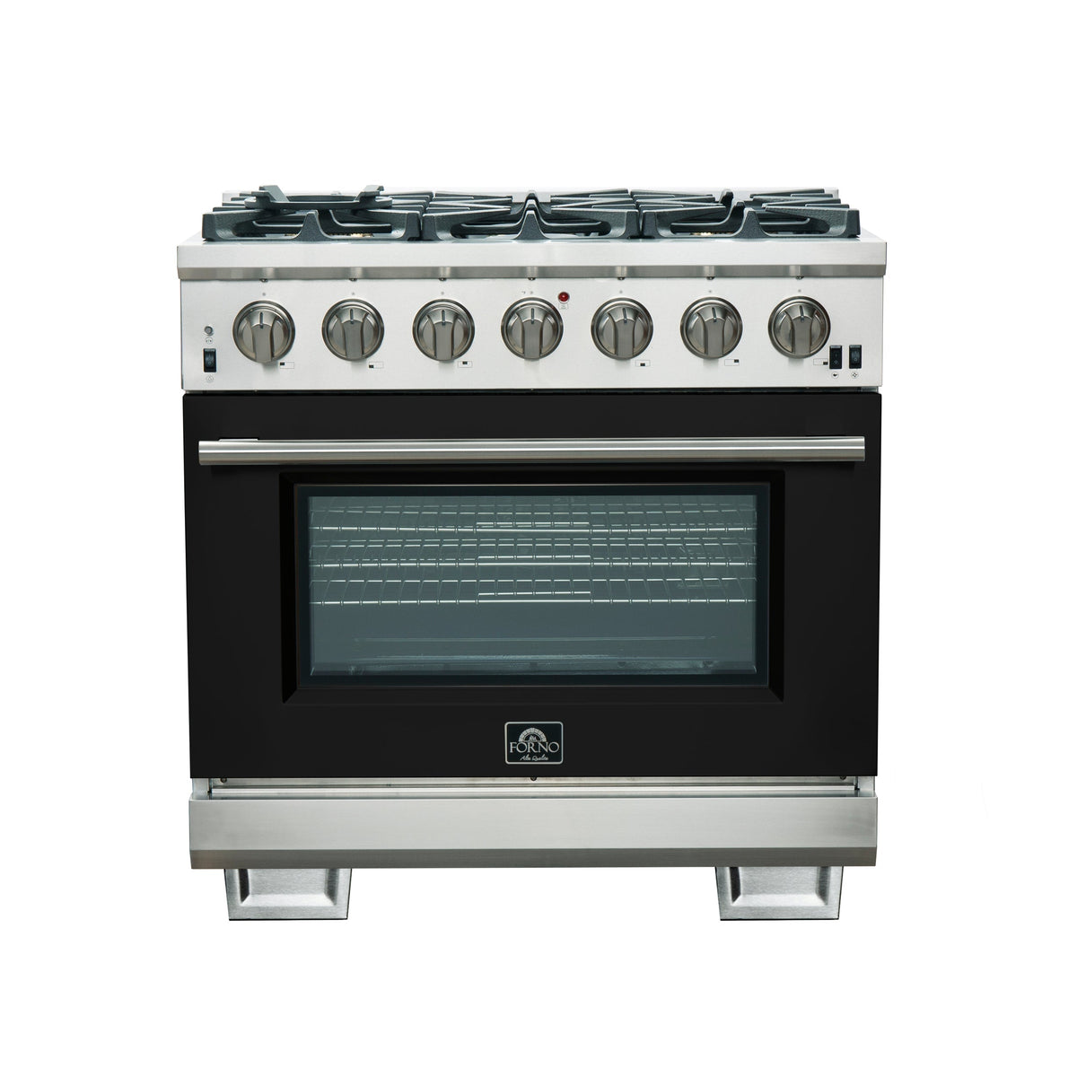 Forno Capriasca 36-inch gas range, black