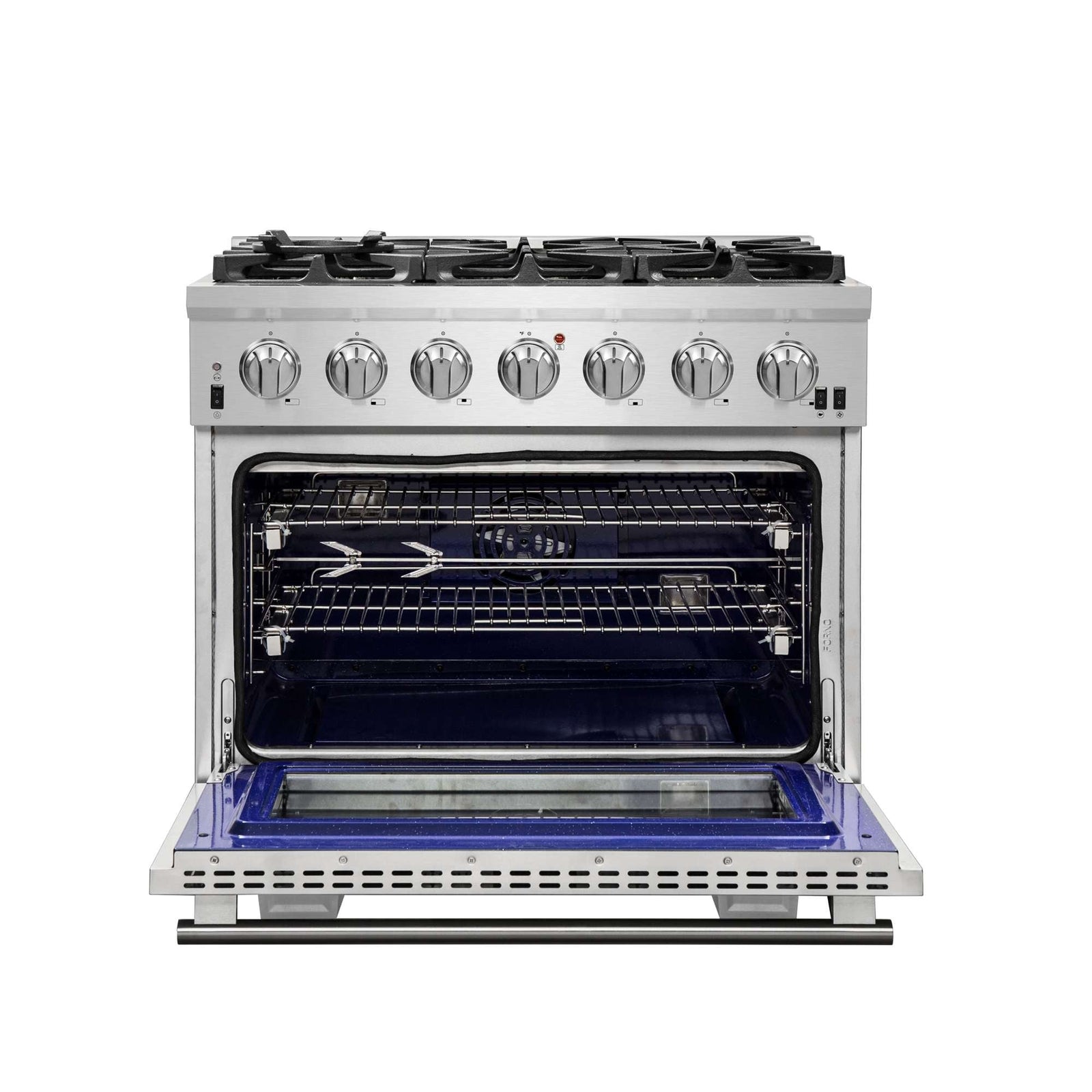 Forno Capriasca 36 Inch Gas Range oven open