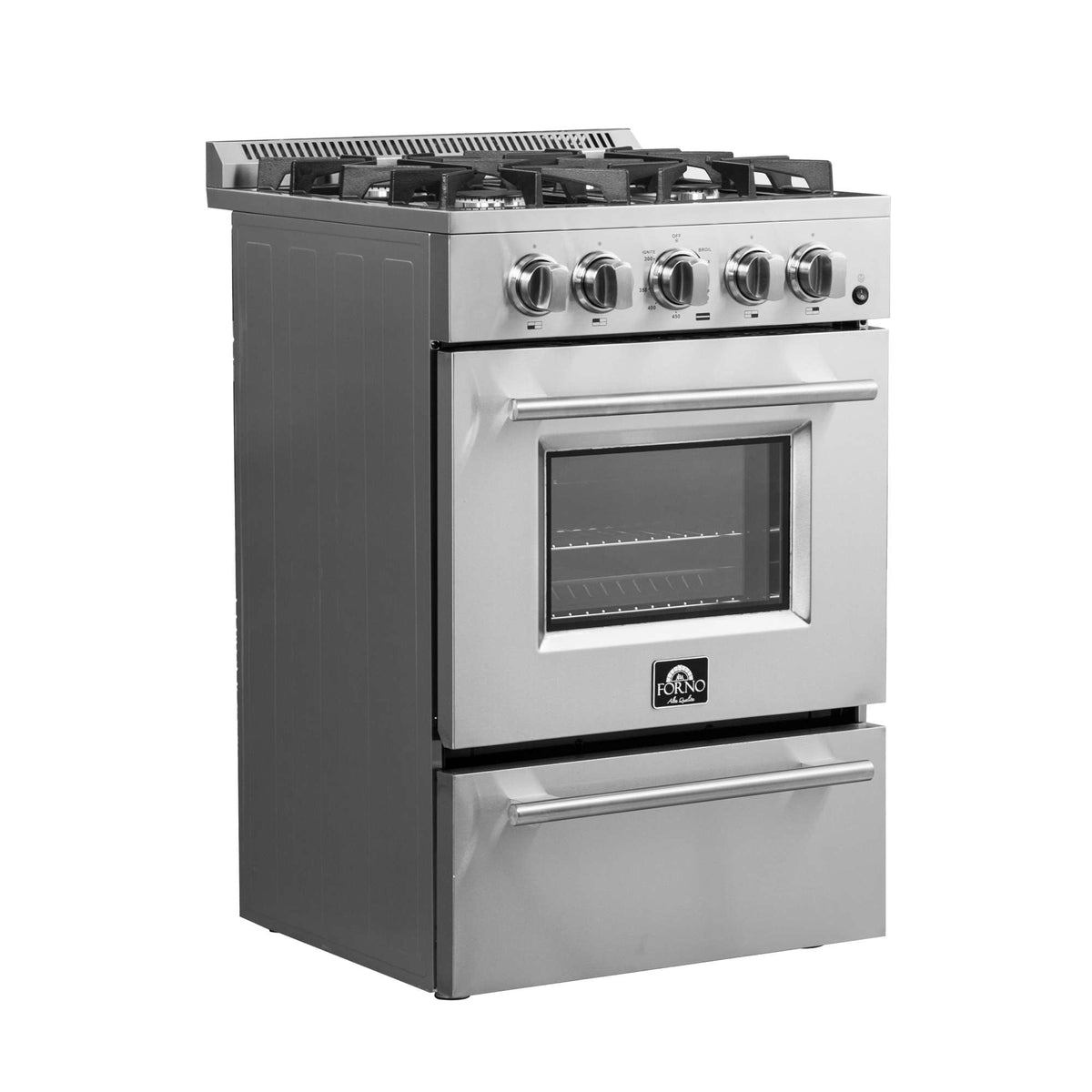 Forno Breno 24-Inch Freestanding Gas Range, Compact Design, Energy Efficient - FFSGS6272-24