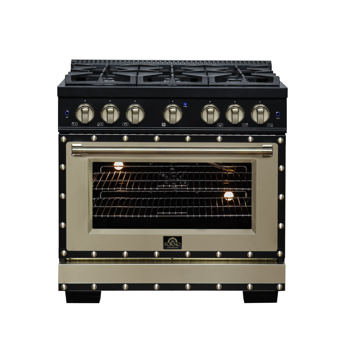 Forno Ambassador 36-inch gas range, black