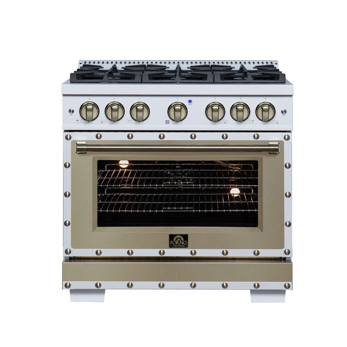 Forno Ambassador 36-inch gas range, white