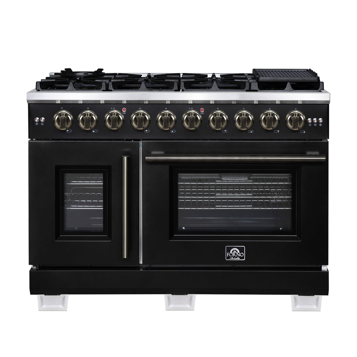 Forno Capriasca 48-inch french door gas range, black