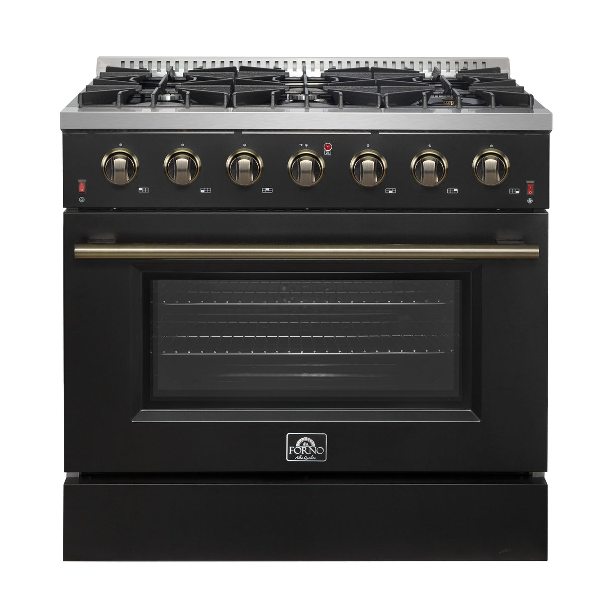 Forno Galiano 36-inch gas range, black