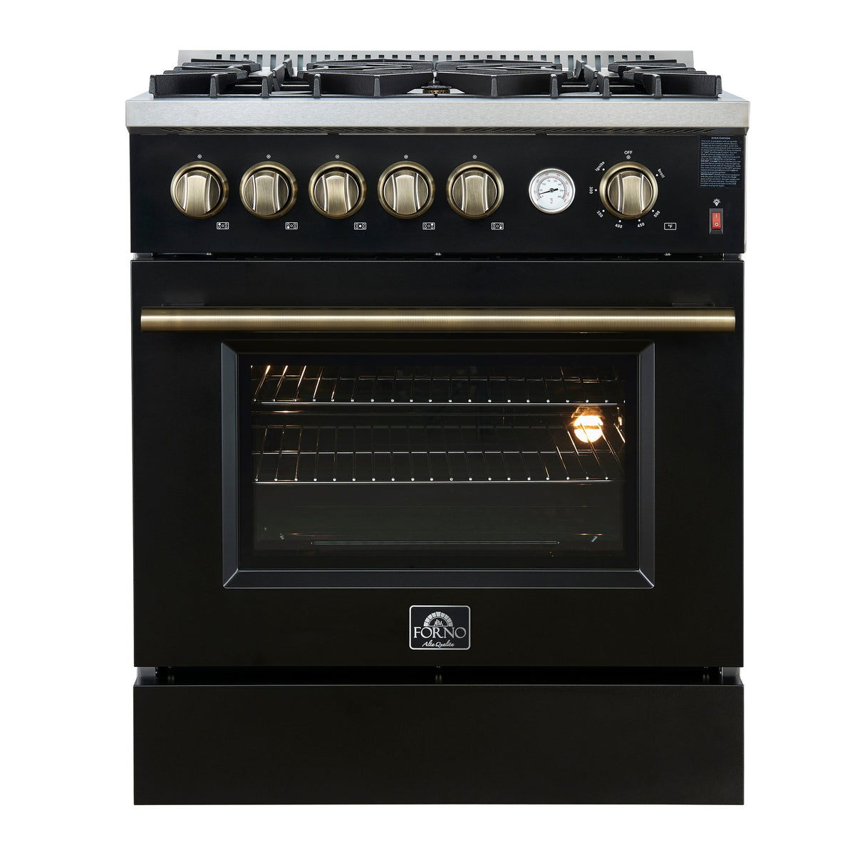 Forno Giovanni 30-inch gas range, black