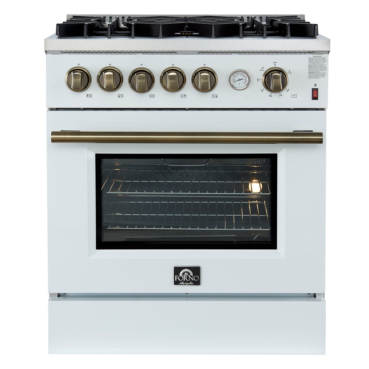 Forno Giovanni 30-inch gas range, white